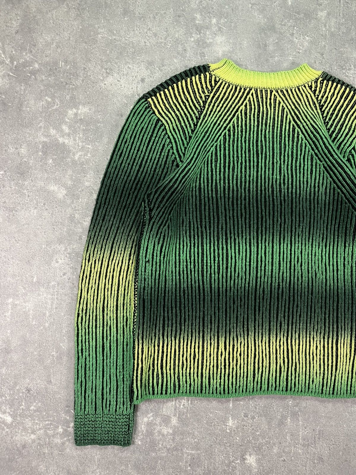 Japanese Brand Rare Neon Faded Ribbed Cable Knit Size US M / EU 48-50 / 2 - 5 Thumbnail