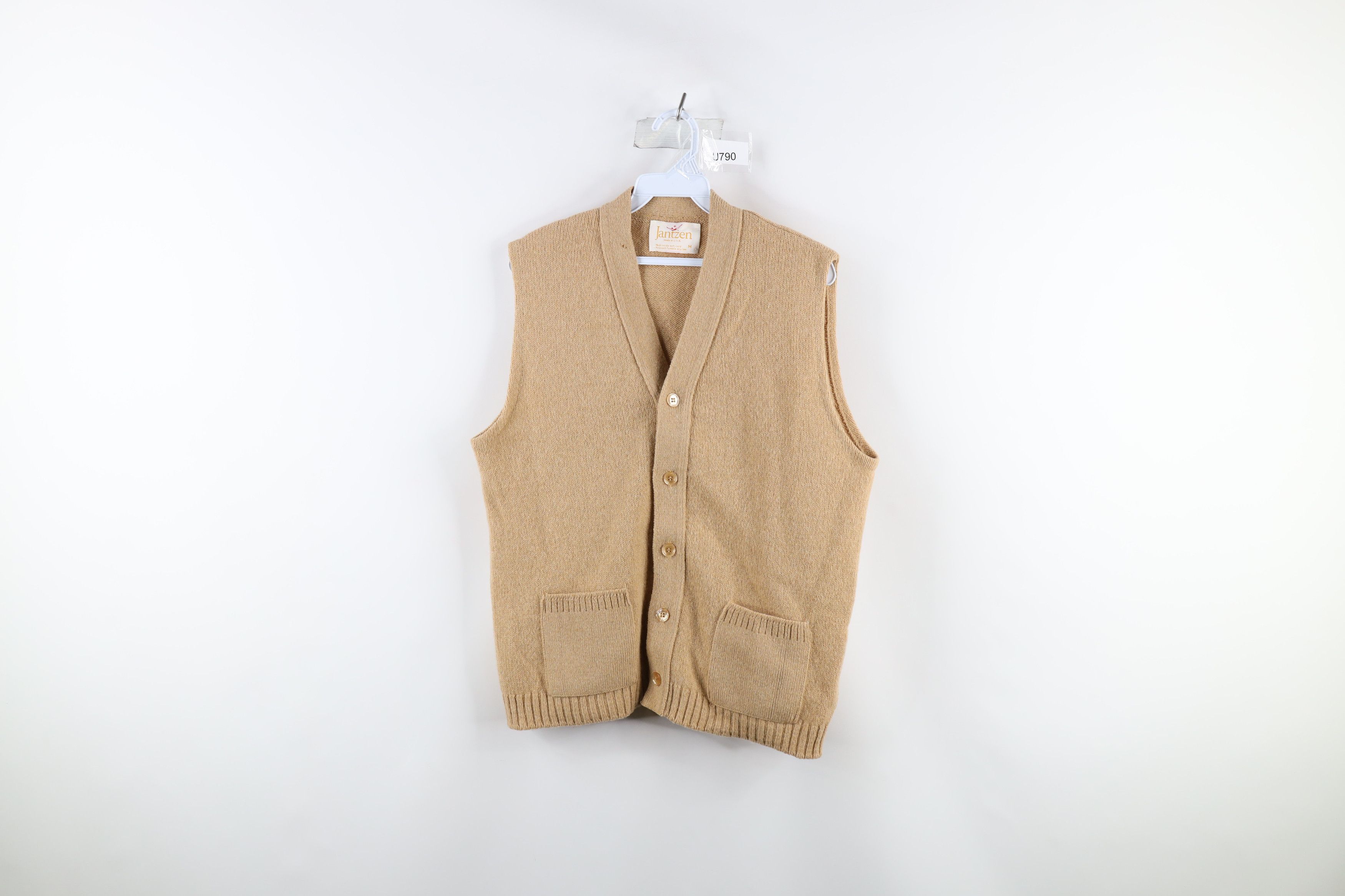 Vintage 60s 70s Streetwear Cobain Cardigan Sweater Vest USA