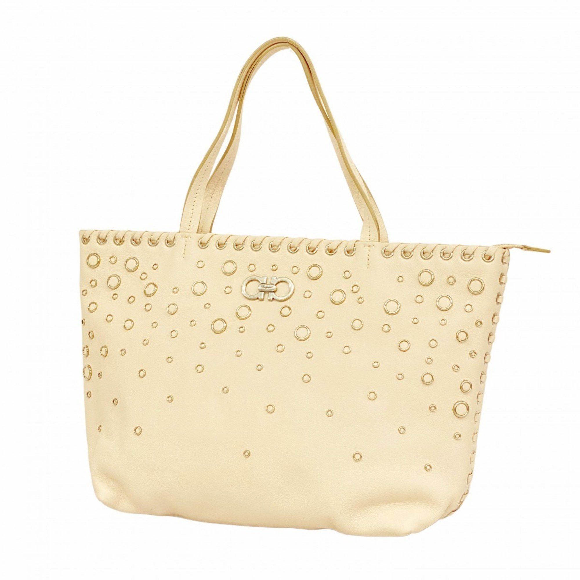 Salvatore Ferragamo Tote Bag Gancini Leather Light Pink Women's