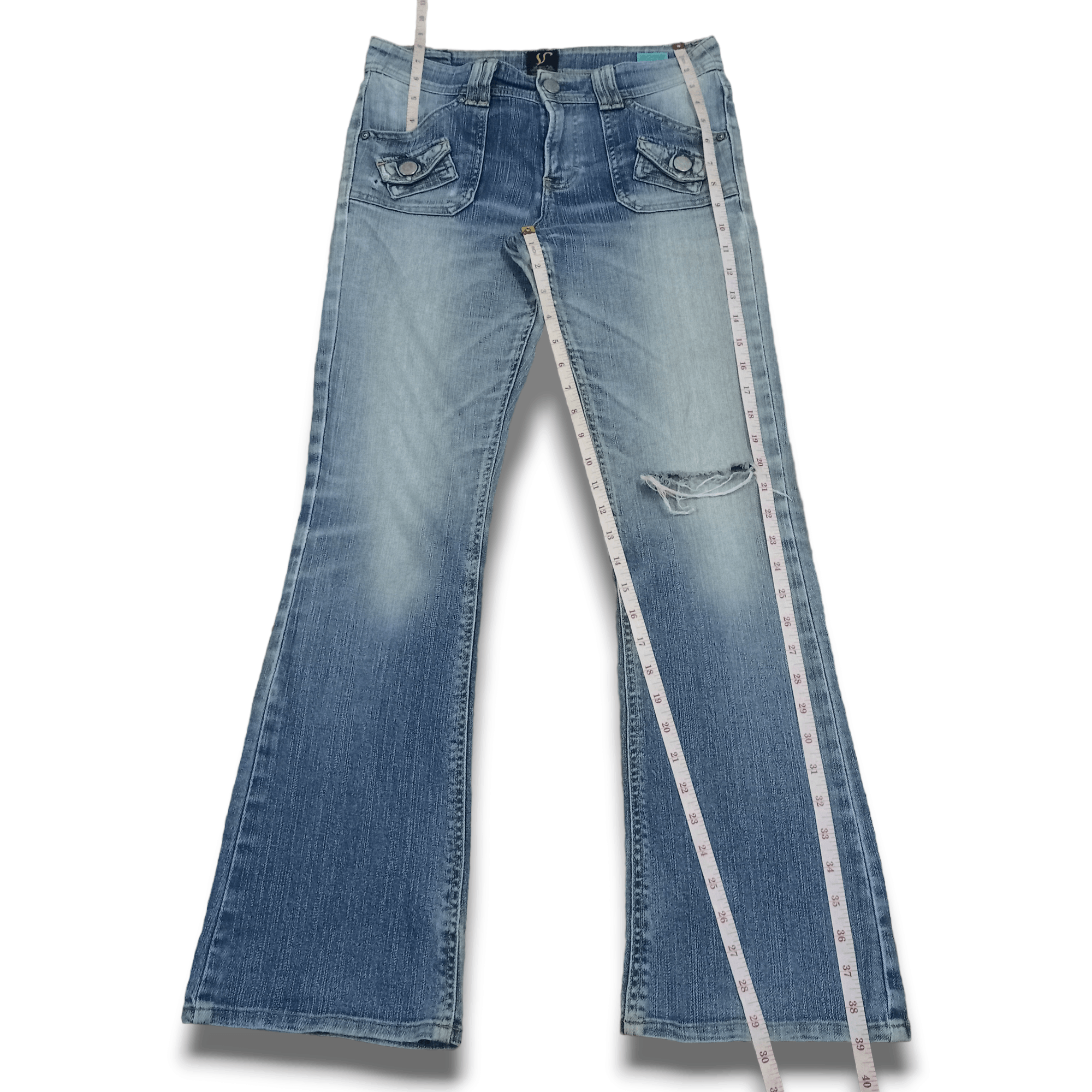 Edwin Vintage Japanese Edwin Fade Ripped Flare Bush Pants 30x30 Size 30" / US 8 / IT 44 - 11 Thumbnail