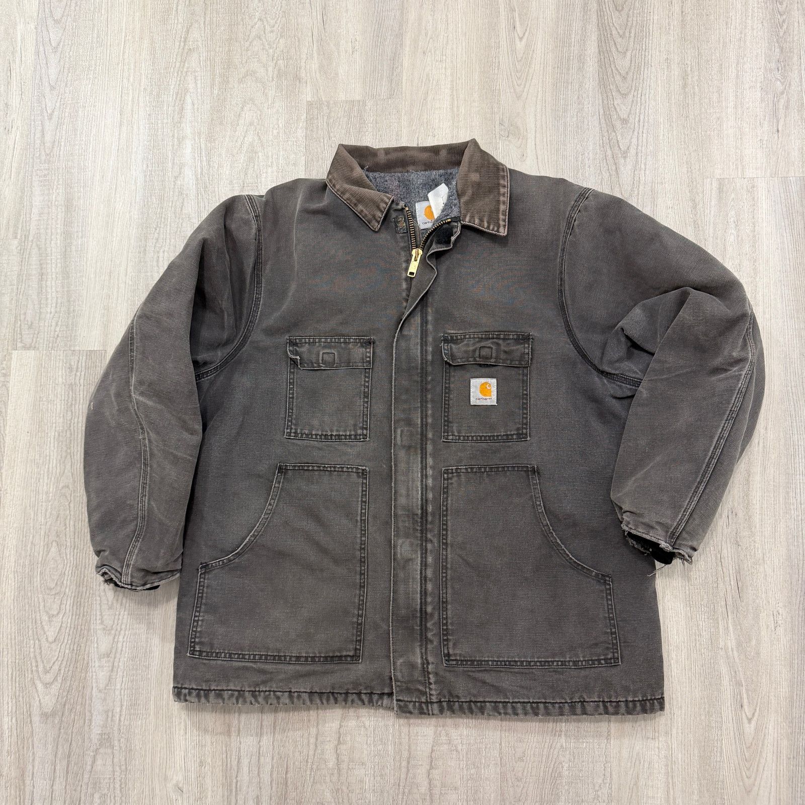 Carhartt Vintage Carhartt Canvas Jacket 2XL Black Faded Distressed Size US XXL / EU 58 / 5 - 1 Thumbnail