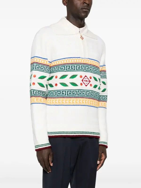 Casablanca o1mle0326 Lauriel Olumpique Jumper Sweater Les Anneauc Size US S / EU 44-46 / 1 - 3 Thumbnail