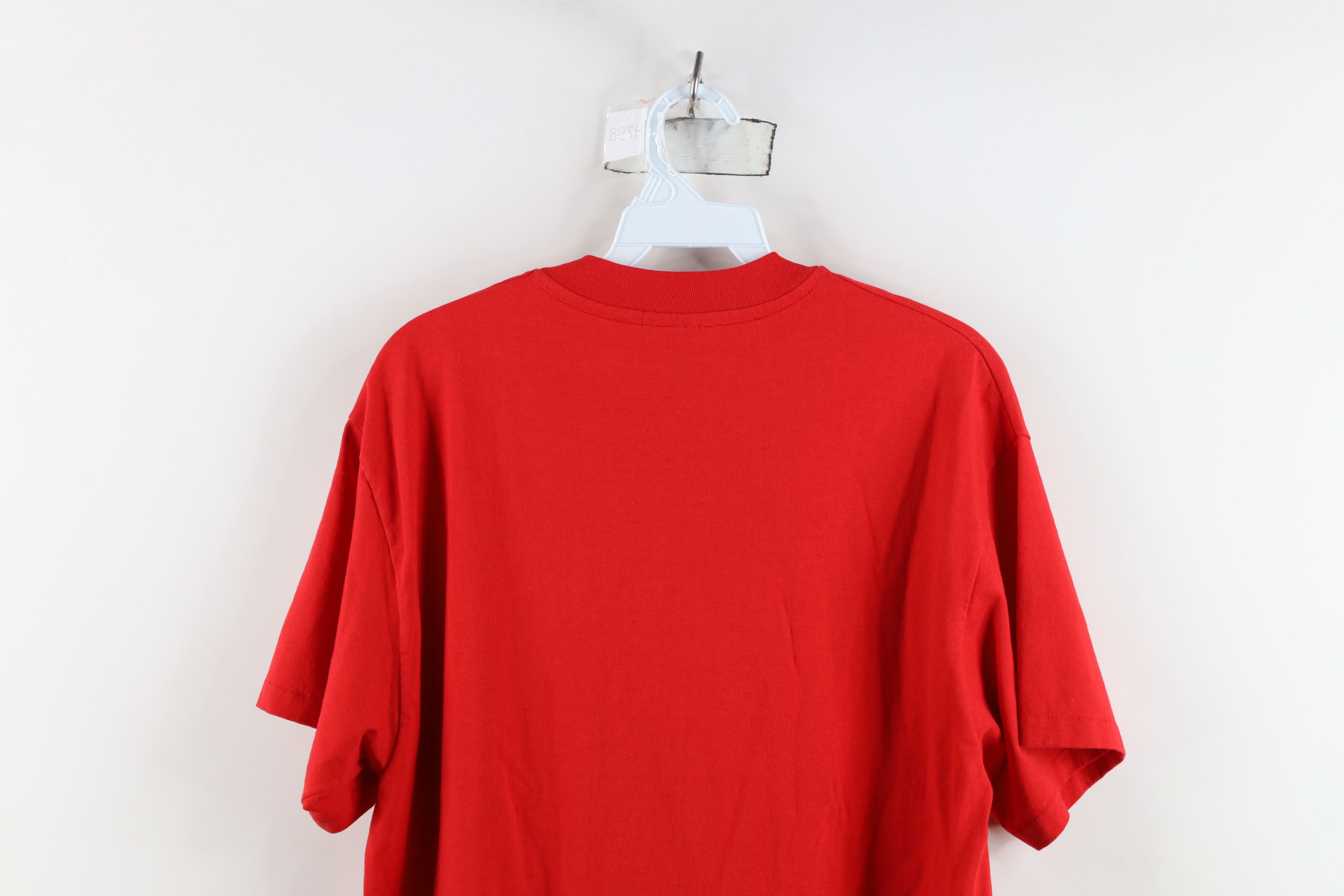 Hanes Vintage 90s Hanes Heavyweight Blank Short Sleeve T-Shirt Red Size US L / EU 52-54 / 3 - 8 Thumbnail