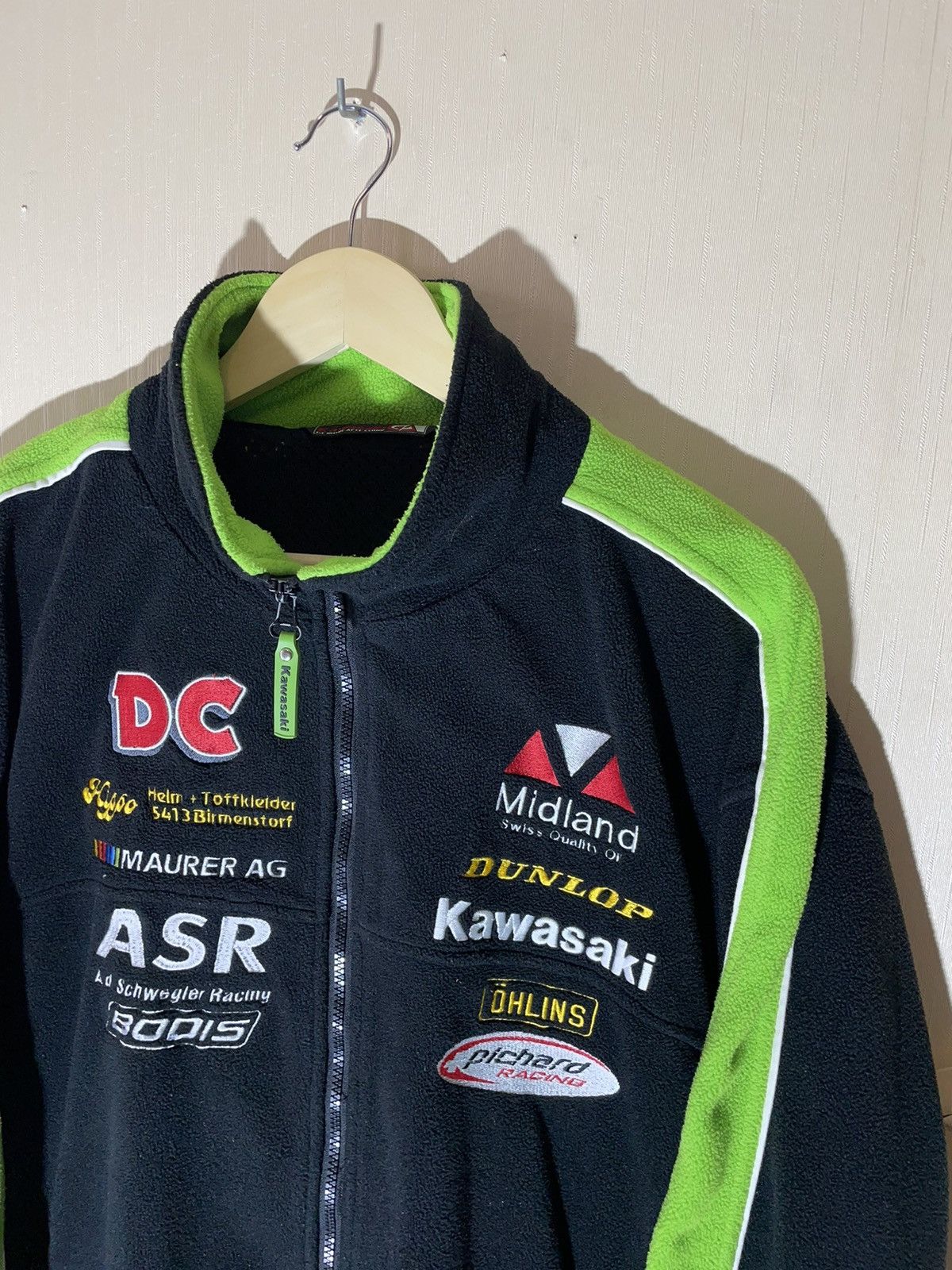 Vintage Kawasaki racing vintage racing fleece jacket Size US XL / EU 56 / 4 - 4 Thumbnail