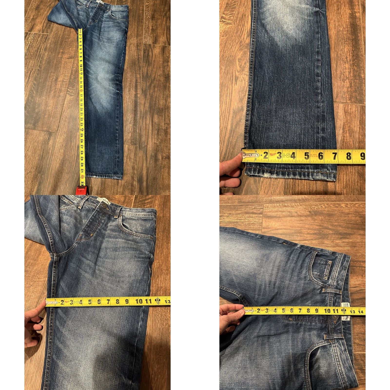 Denime NWT The Stronghold Jeans Mens 32x32 Denim Relaxed Tapered Button Fly Blue Cotton 32 Inseam Slim/Regular Fit Hip Hop USA Style VINTAGE No Glide? Size US 32 / EU 48 - 9 Thumbnail