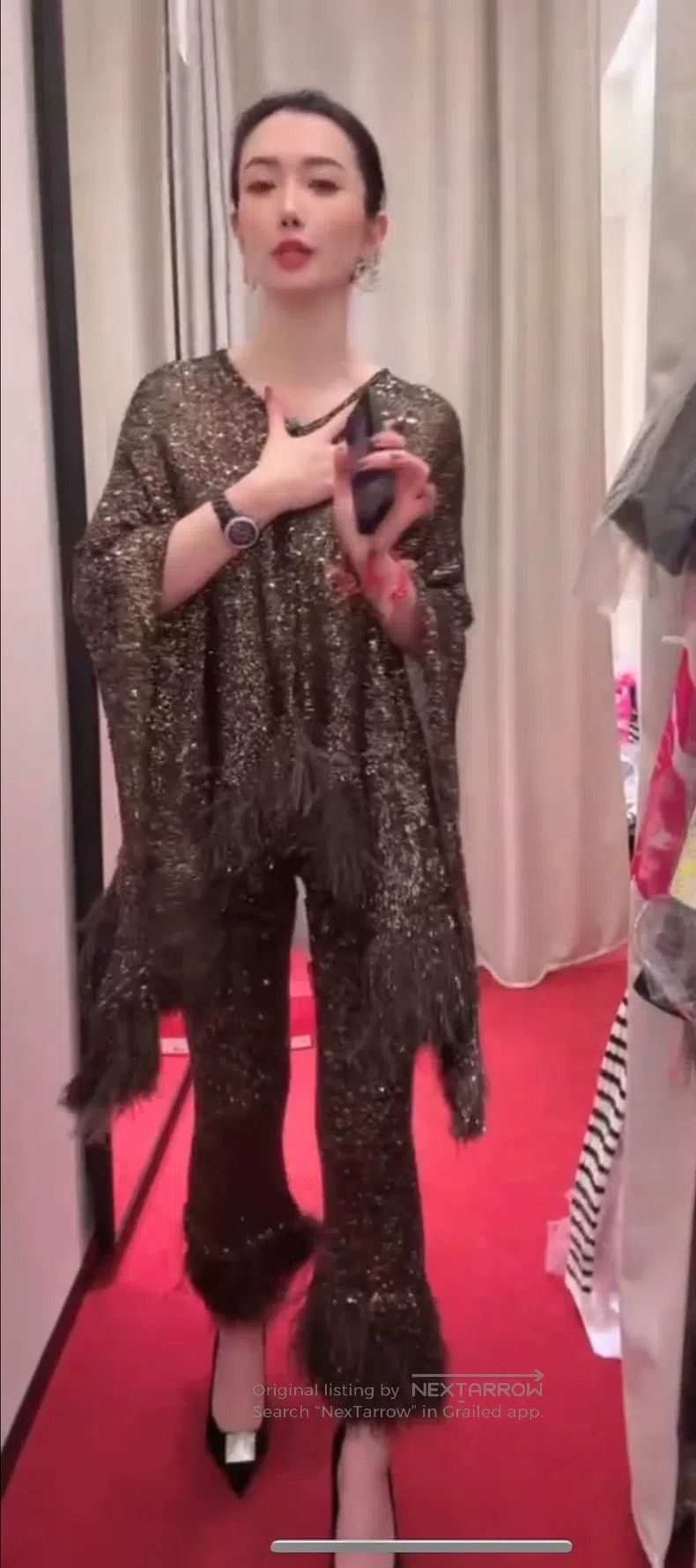 Valentino Valentino Feather sequin pants Size 33" - 8 Thumbnail