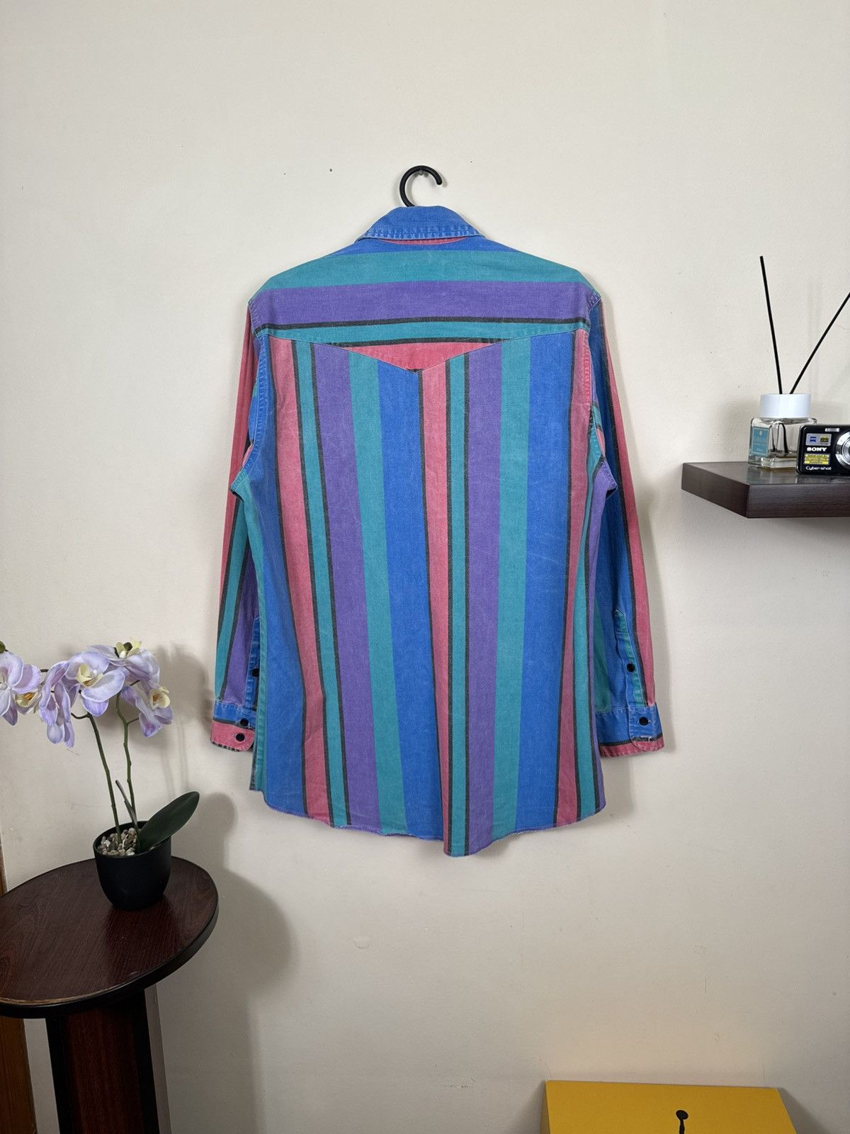 Vintage VTG Wrangler brushpopper multi bold stripe shirt 15.5 - 33 Size US M / EU 48-50 / 2 - 3 Thumbnail