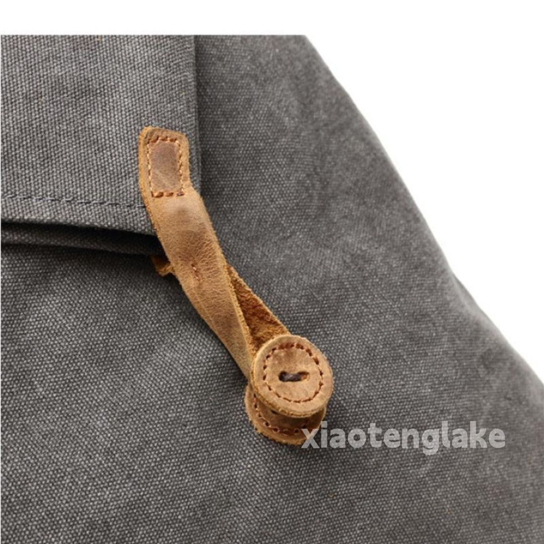 Designer × Leather washed faded cleanfit yuppie canvas outdoor bag Size ONE SIZE - 6 Thumbnail
