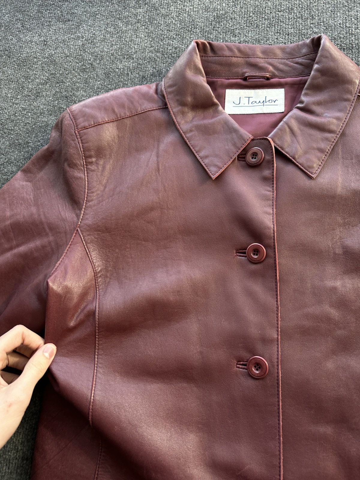 Other 🚨VNTG LEATHER JACKET COAT AVANT GARDE WESTERN DARK RED Size US M / EU 48-50 / 2 - 6 Thumbnail