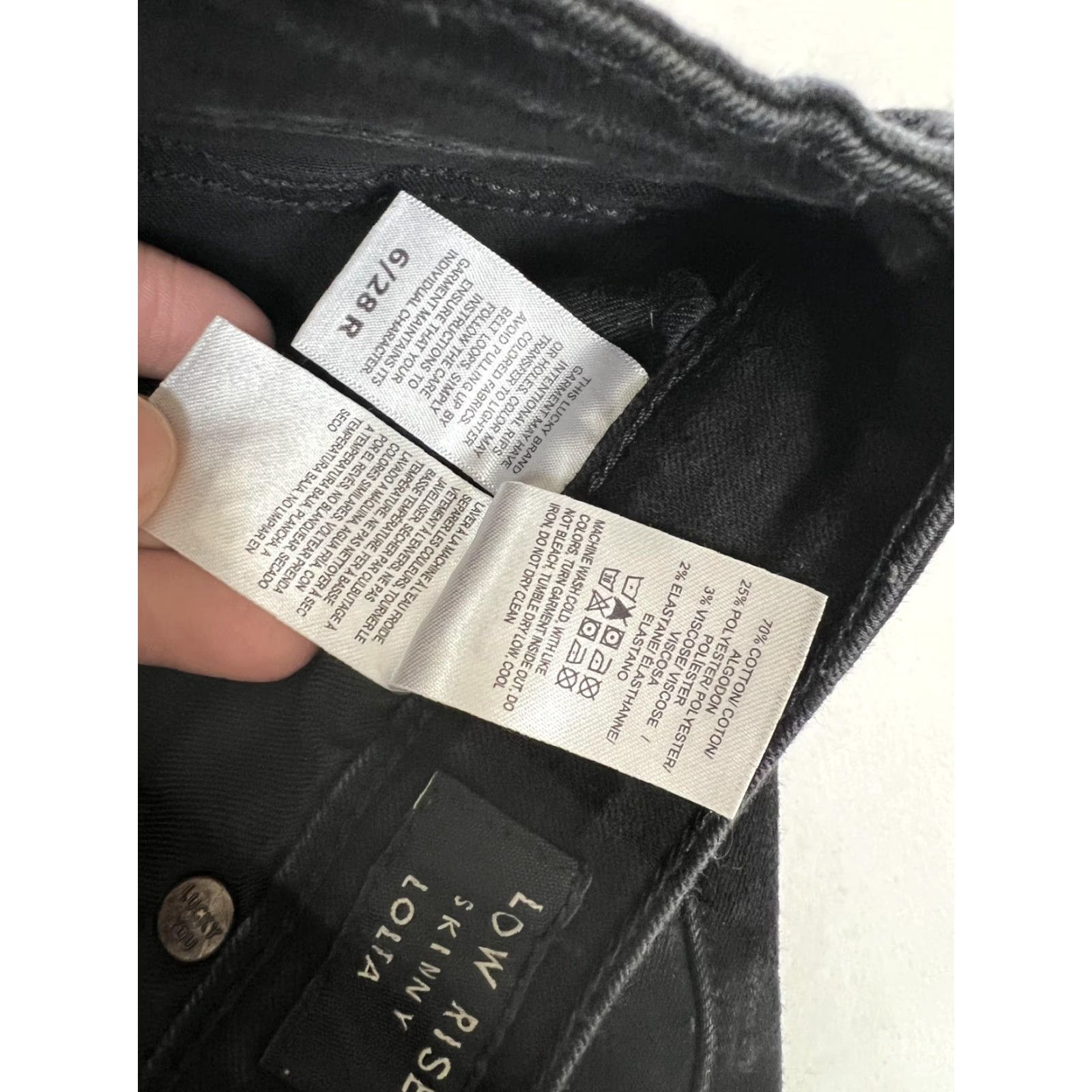 Lucky Brand Lucky Brand Jeans Low Rise Skinny Lolita Womens 6/28R Black Dark Wash Denim - 28in Inseam, Stretch, Zipper Closure, Pockets, Logo - Womens Jeans Size 28" / US 6 / IT 42 - 4 Thumbnail