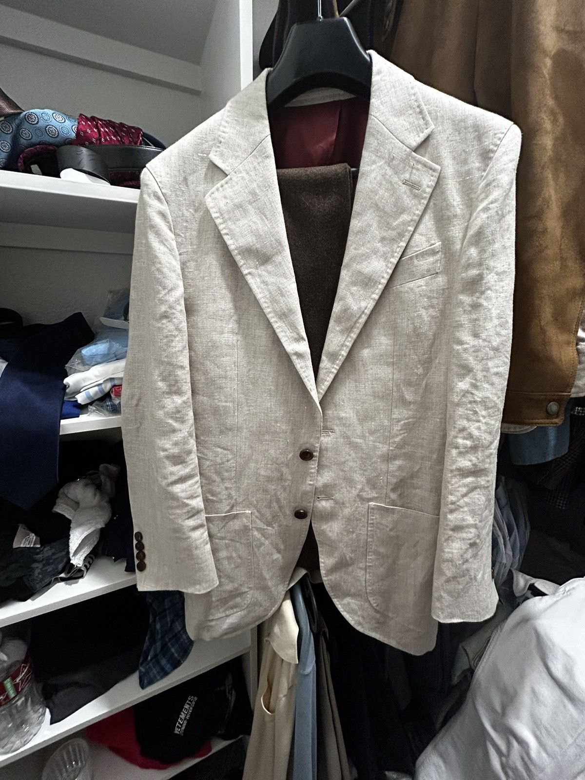 Suitsupply 1499$ Suit jacket (450), 100% Italian Linen Size 44S - 2 Thumbnail