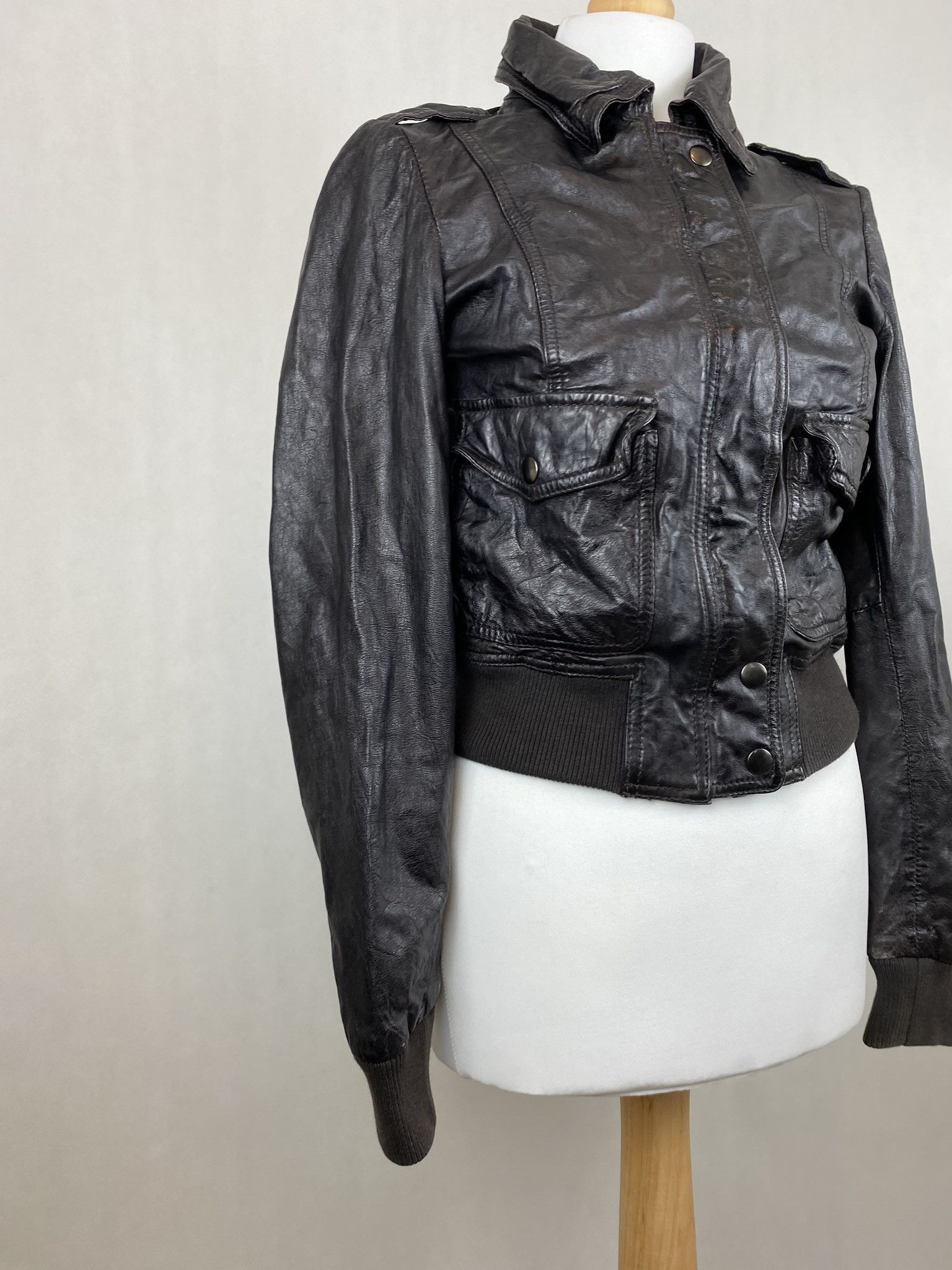 Genuine Leather × Vintage real leather cropped jacket genuine Size S / US 4 / IT 40 - 4 Thumbnail