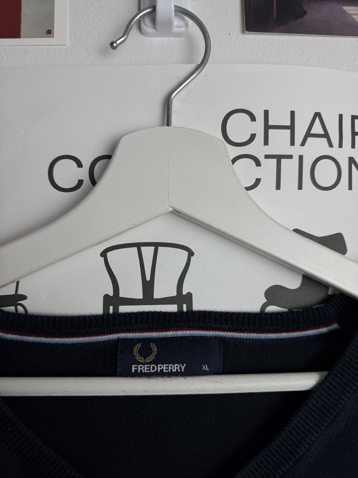 Designer × Fred Perry Fred Perry V-neck sweater XL designer luxury old money rare Size US XL / EU 56 / 4 - 4 Thumbnail