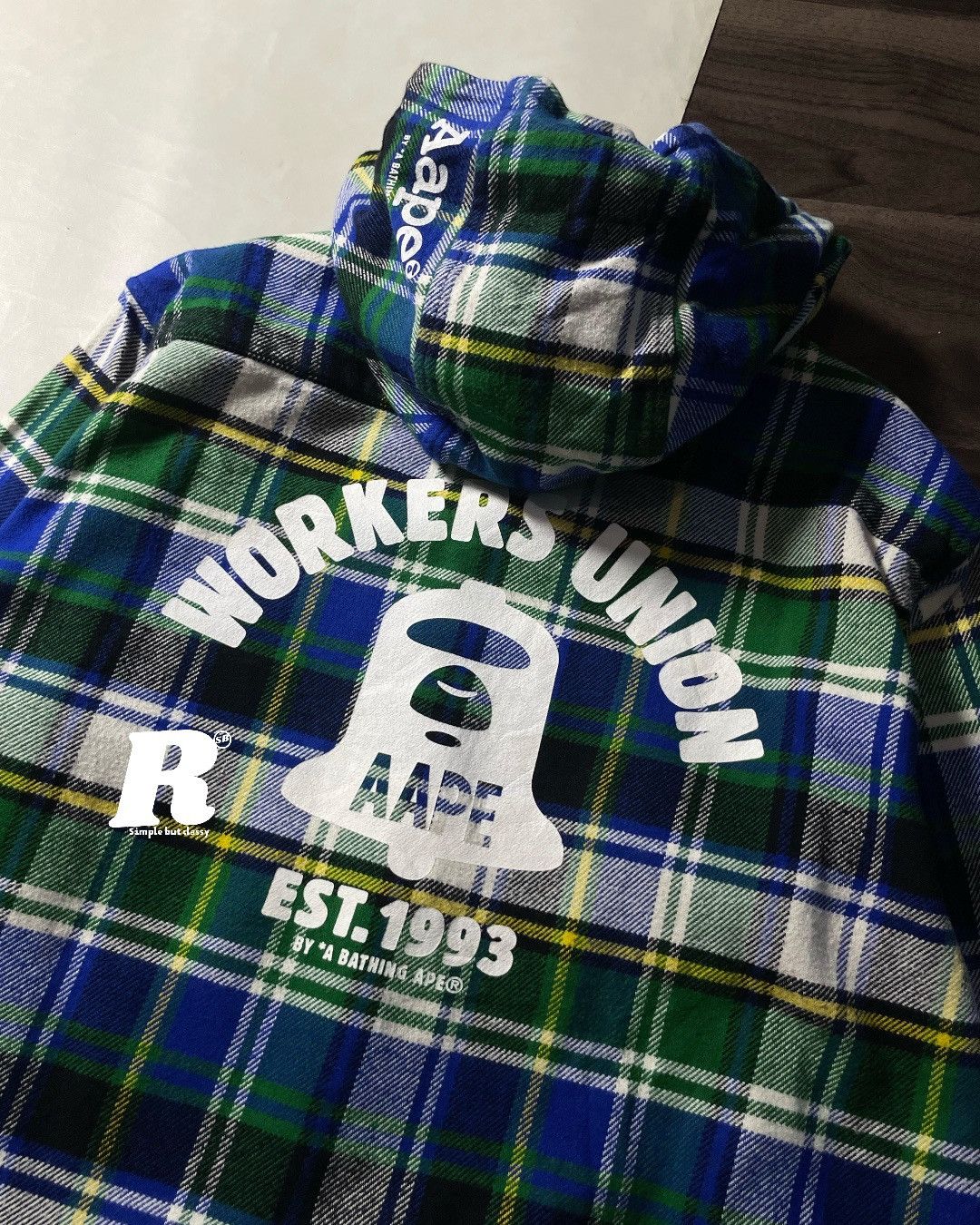 Aape HEAVY FLANNEL SHIRT HOODIE AAPE by A BATHING APE SIZE L Size US L / EU 52-54 / 3 - 9 Thumbnail