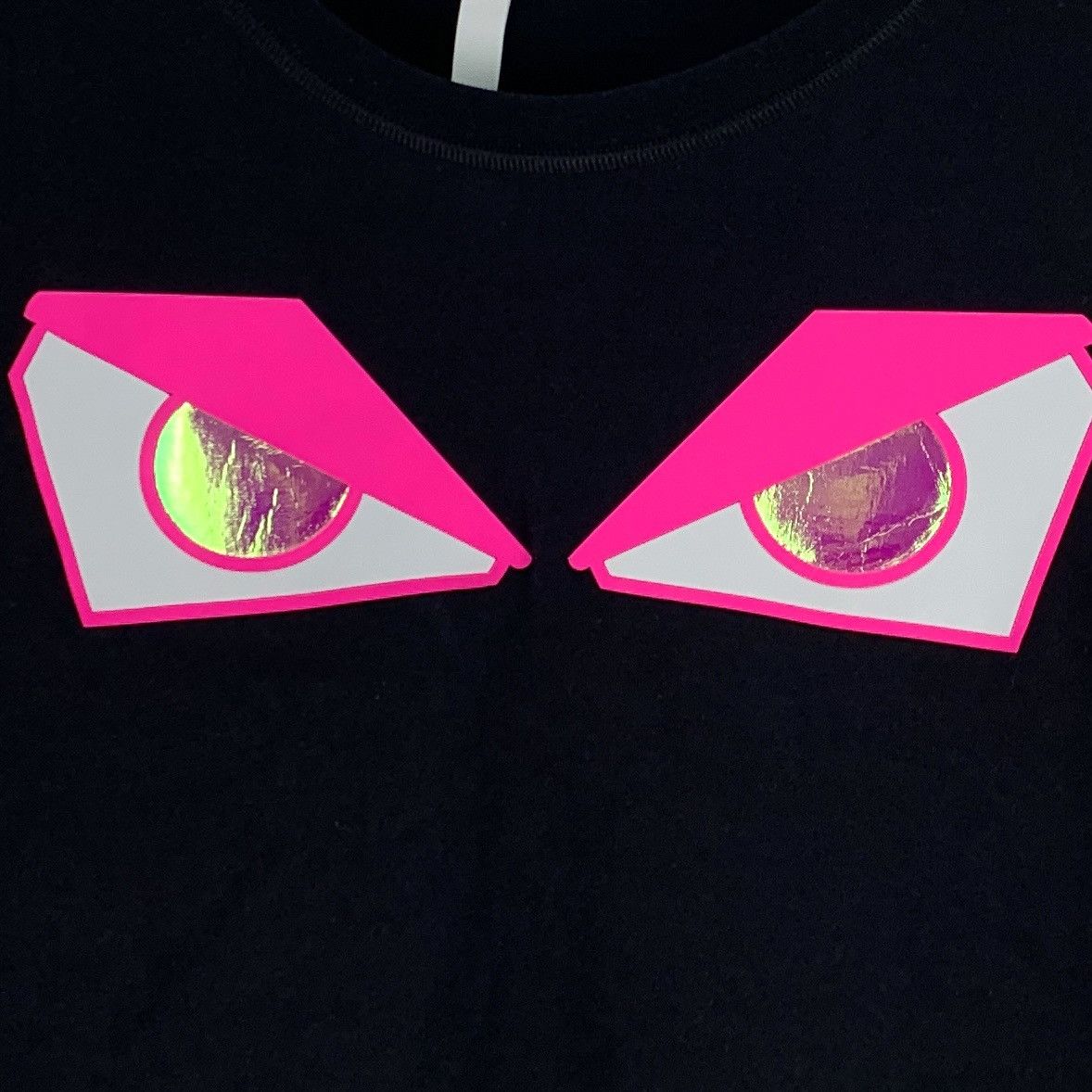 Fendi Fendi Black Monster Eyes Short Sleeve T-shirt K26WX Size M / US 6-8 / IT 42-44 - 4 Thumbnail