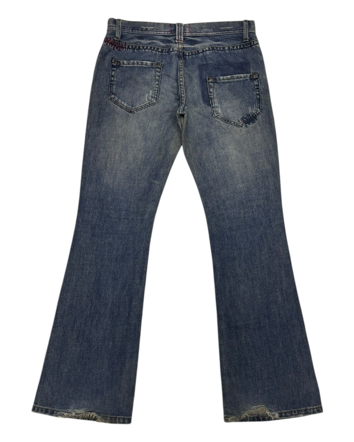 Kapital A:R Sashiko Boro Patchwork Flared Jeans Distressed Denim Size US 31 - 9 Thumbnail