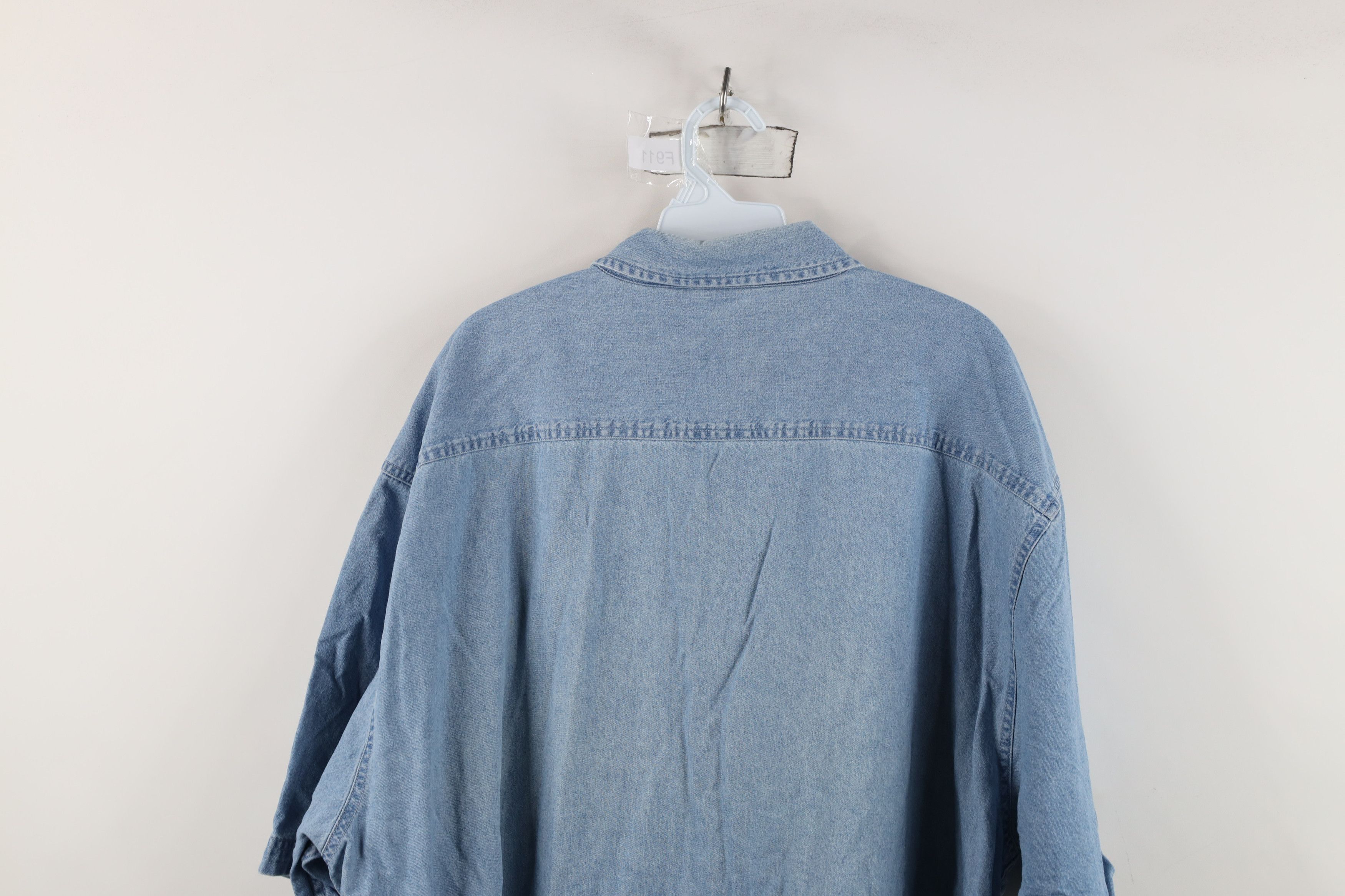 Vintage Vintage Y2K American Festival Denim Jean Button Down Shirt Size US XXL / EU 58 / 5 - 14 Thumbnail