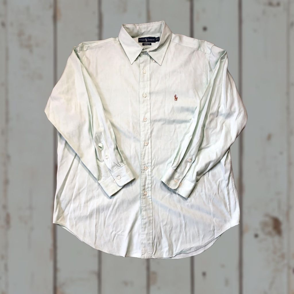 Ralph Lauren Ralph Lauren Shirt Mens Large Light Green Classic Fit Button Down Oxford Pony Shirt Size US L / EU 52-54 / 3 - 1 Thumbnail