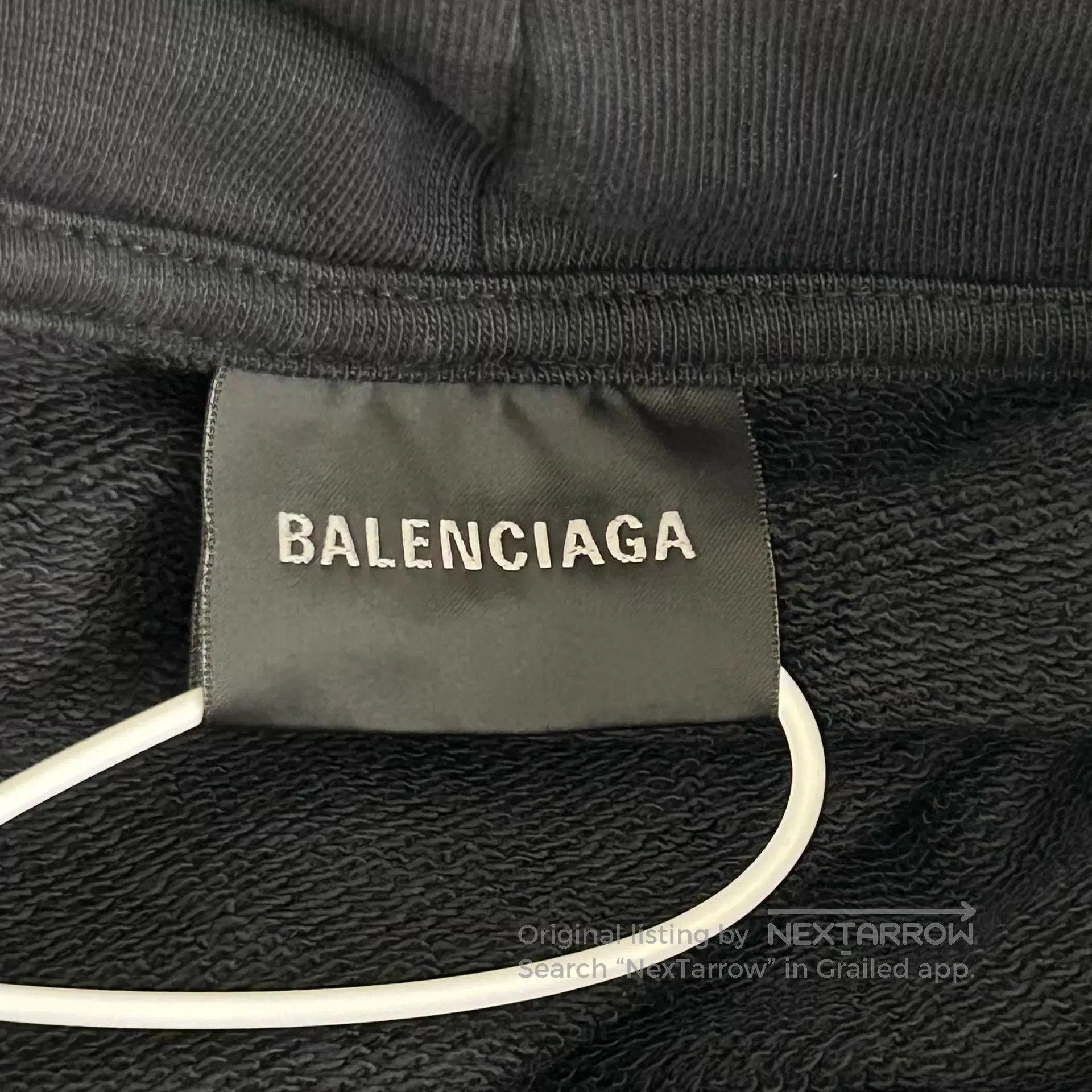 Balenciaga Black Printed Hoodie with Front Pocket. Size US S / EU 44-46 / 1 - 3 Thumbnail