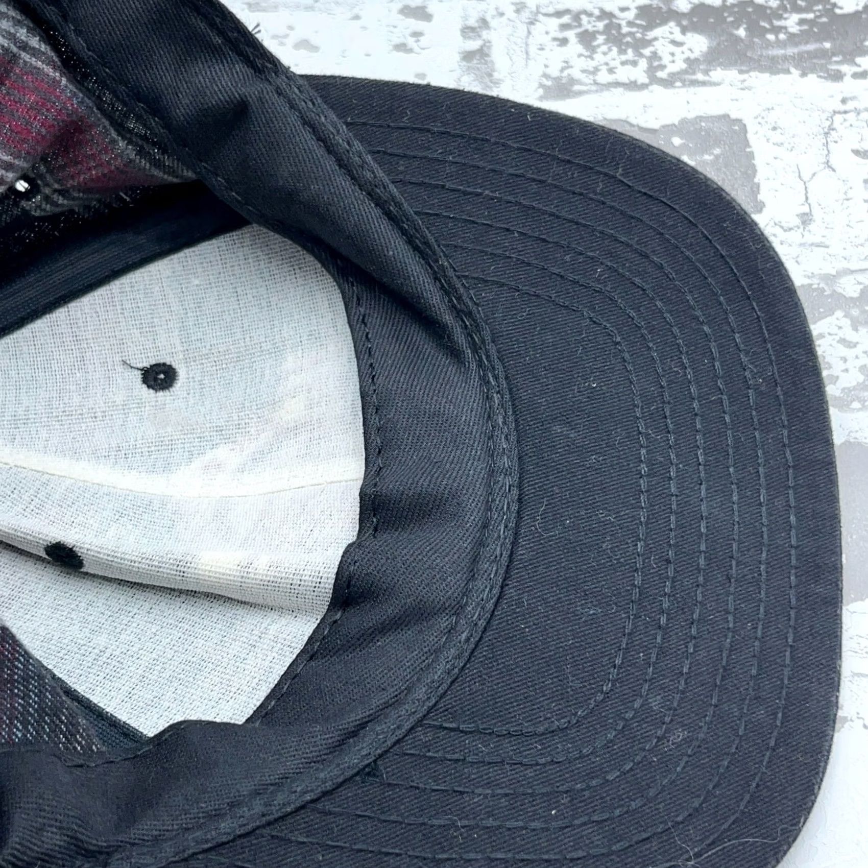 Hard Rock Cafe Vintage Hard Rock Cafe Hat Cap Snapback Black Gray Plaid Wool Blend 90s Y2K USA Size ONE SIZE - 7 Thumbnail