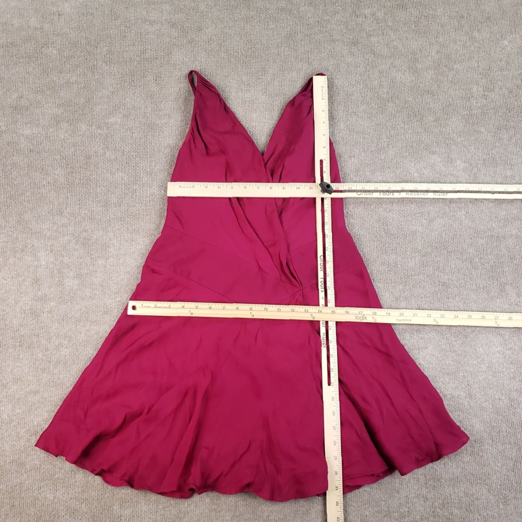 Haute Hippie VINTAGE Haute Hippie Cassidy Mini Dress Womens Size 4 Raspberry Red Silk Short Flowy ZZ Silky Dress Size 27" / US 4 / IT 40 - 2 Thumbnail