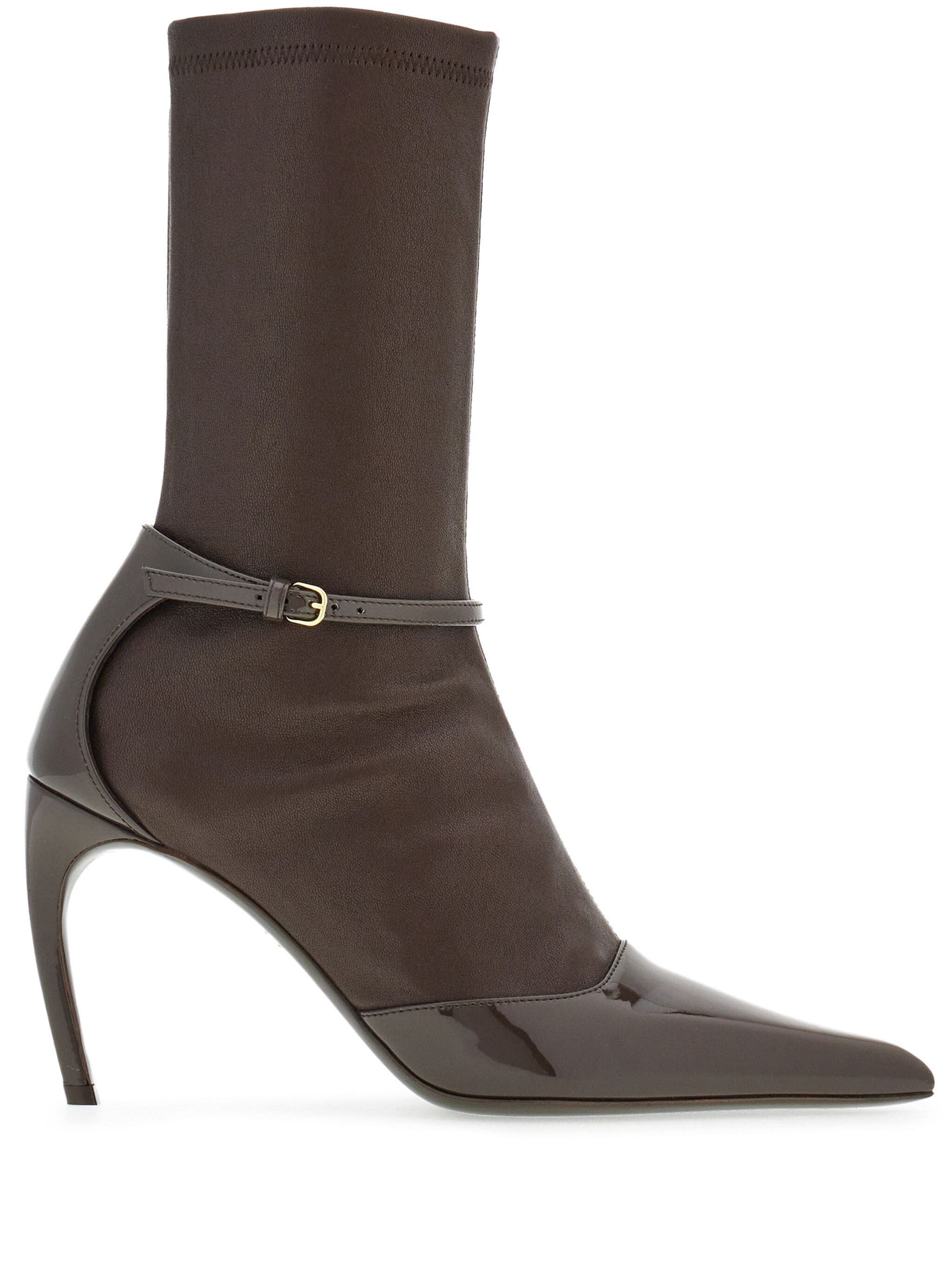 Salvatore Ferragamo o1s1rm0924 85mm Pointed Ankle Boots in Dark Brown Size US 9.5 / IT 39.5 - 1 Thumbnail
