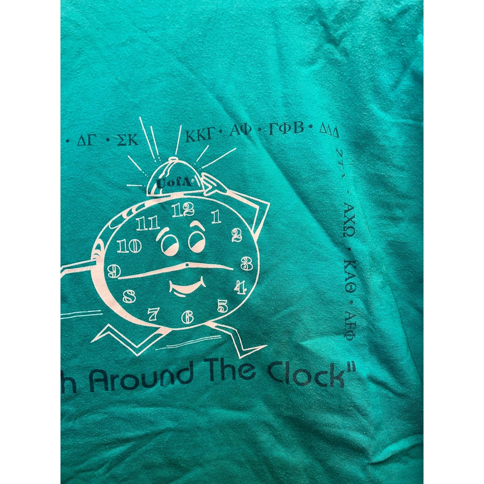 Hanes Vintage U of A Shirt Kappa Rush Around The Clock Tee 90s XL Size US XL / EU 56 / 4 - 8 Thumbnail