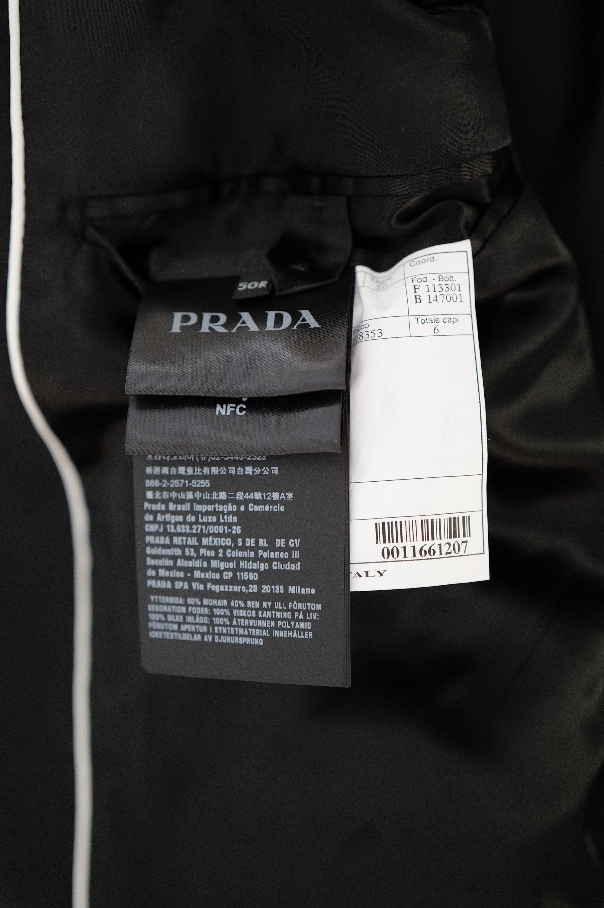 Prada Single-breasted Mohair Wool Collarless Jacket Size 50R - 11 Thumbnail