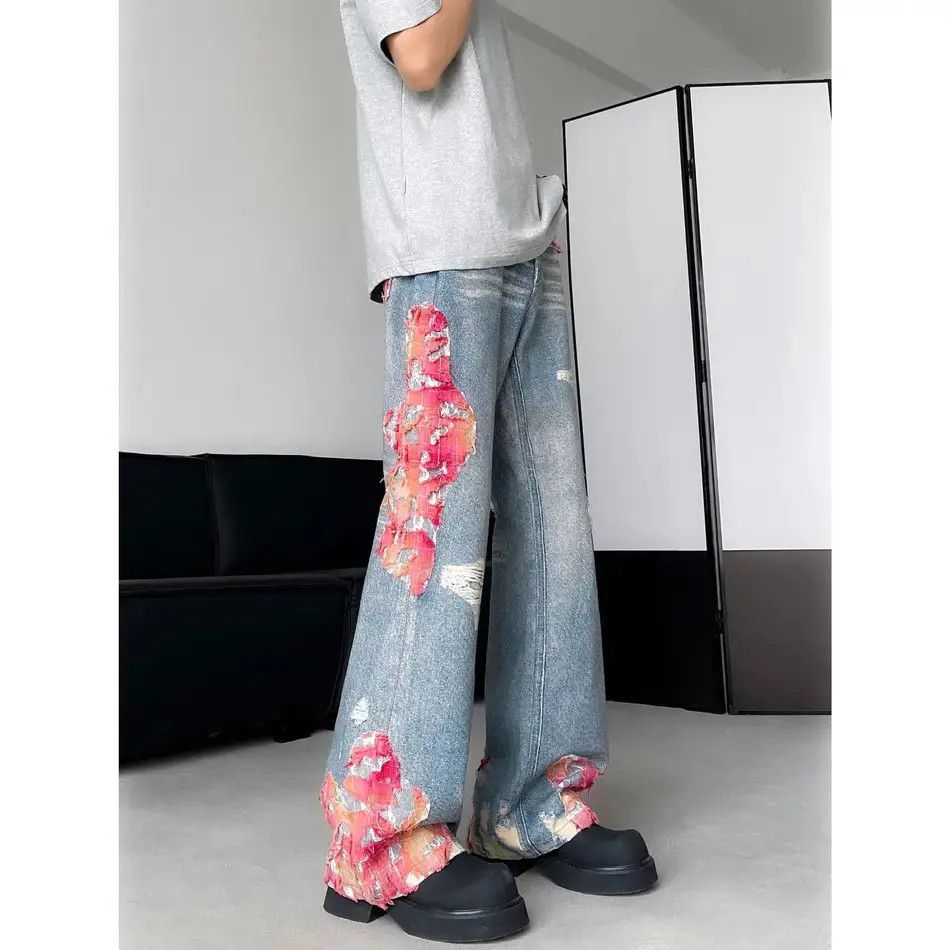 Japanese Brand Retro loose straight leg wide leg jeans Size US 30 / EU 46 - 2 Thumbnail