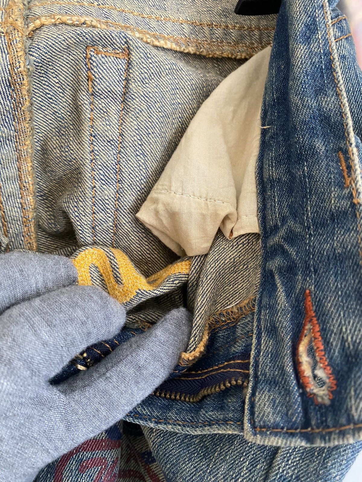 Hysteric Glamour Playchess Jeans Painted Jeans Rework Size US 33 - 9 Thumbnail