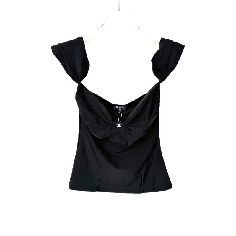 Chanel Chanel Black Wool T-Shirt for Women 0089 Size S / US 4 / IT 40 - 1 Thumbnail