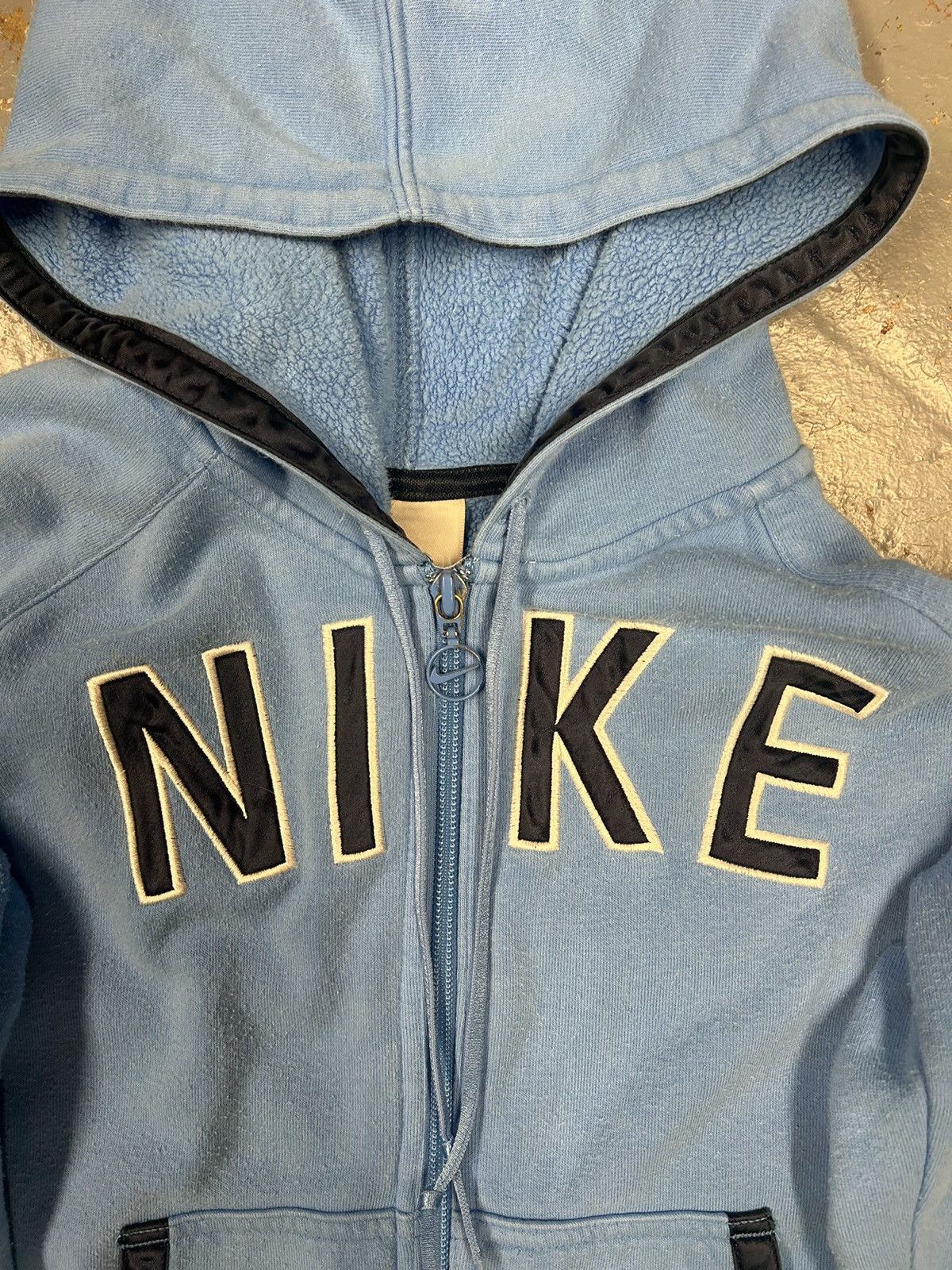 Nike × Vintage Crazy Vintage Y2K Essential Baby Blue Nike Script Zip Hoodie Size US XS / EU 42 / 0 - 2 Thumbnail