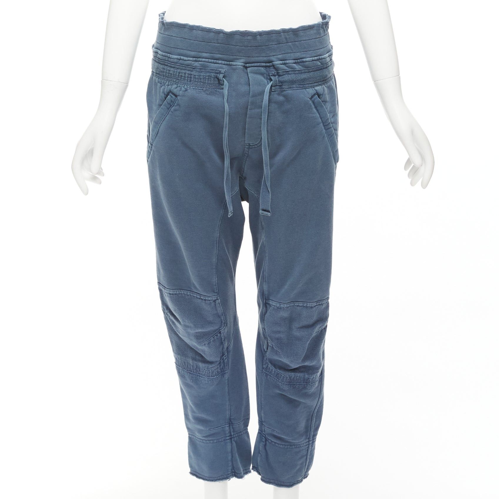 Haider Ackermann HAIDER ACKERMANN Perth blue washed fabric darted panelled back jogger pants XS Size US 28 / EU 44 - 1 Thumbnail