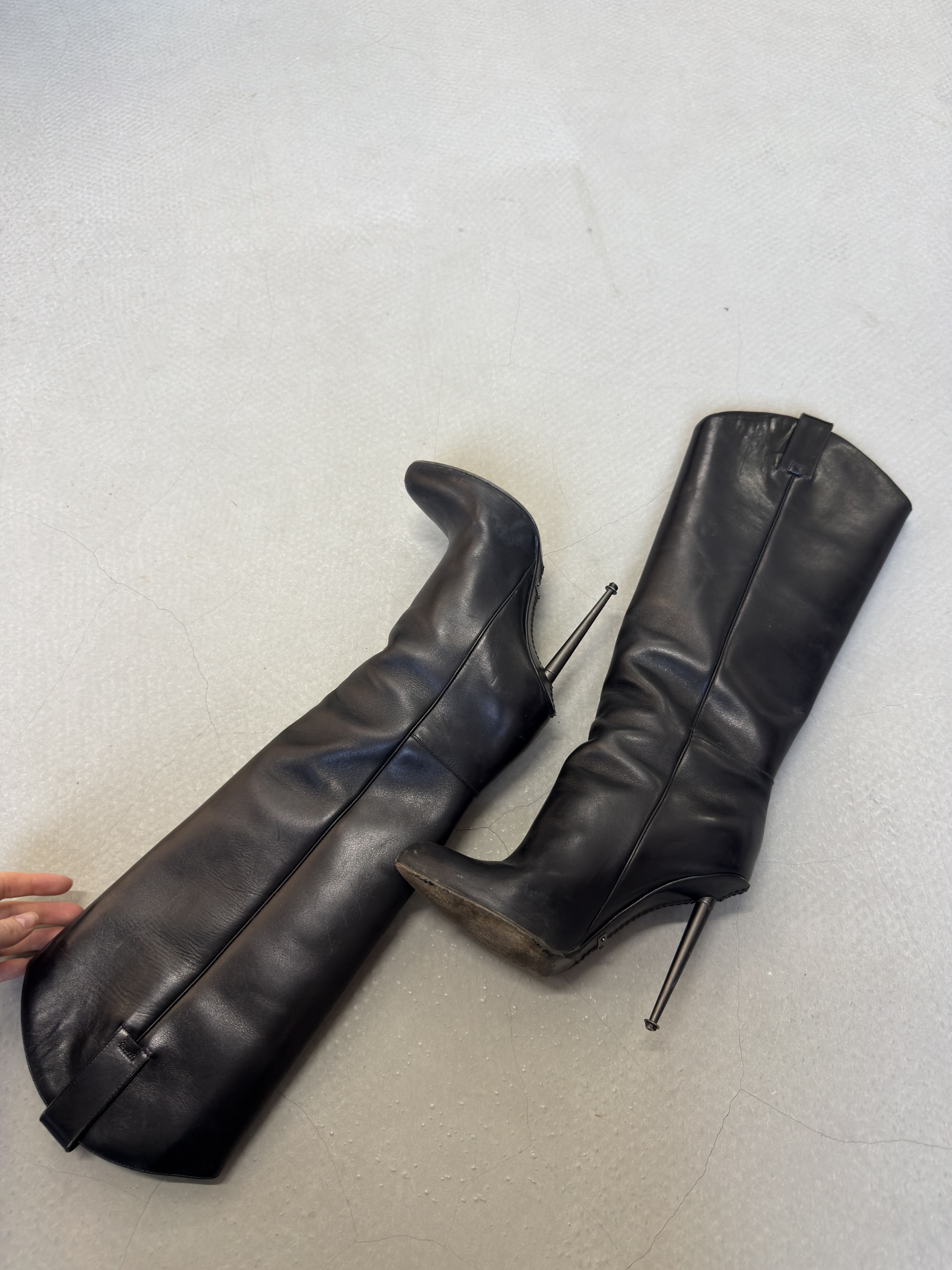 Tom Ford Tom Ford Women’s Black Leather Knee High Size US 7 / IT 37 - 1 Thumbnail