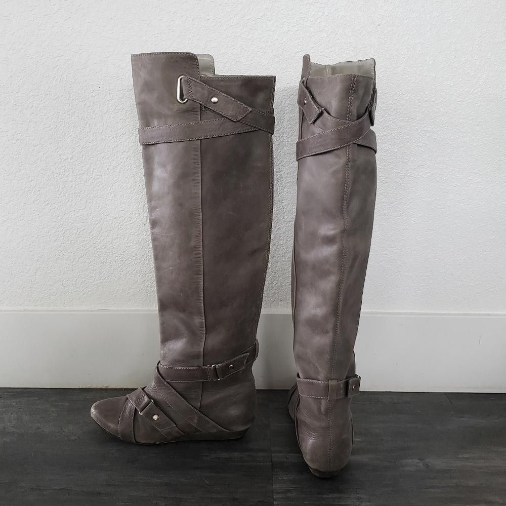 Bebe Grey | BEBE | Dana Strapped Tall Boot Size US 7 / IT 37 - 4 Thumbnail