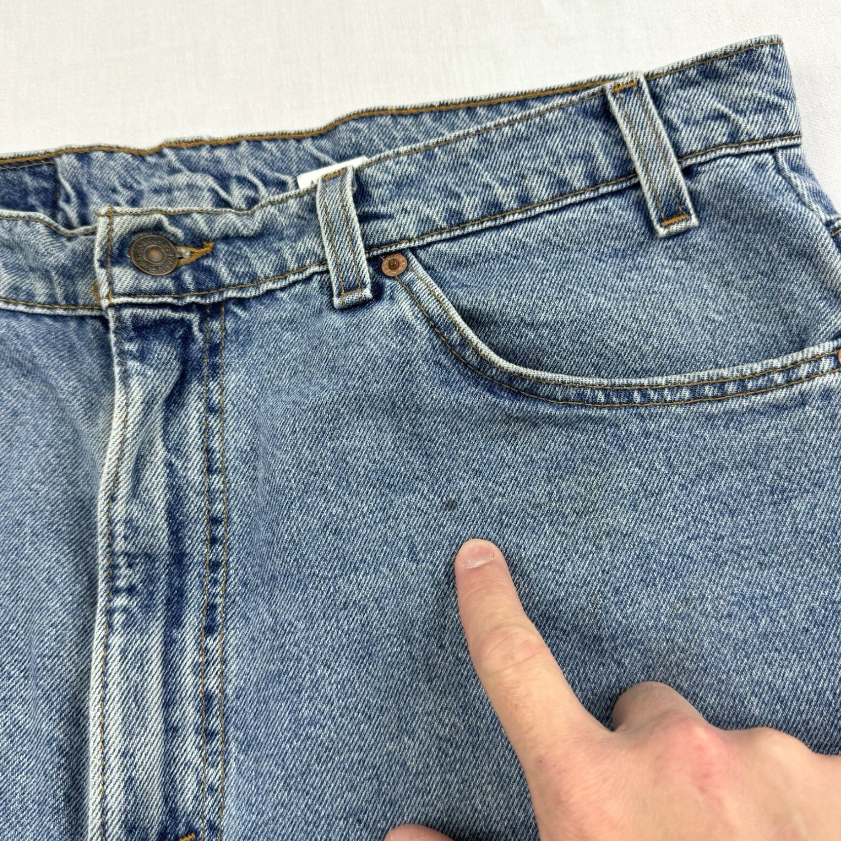 Levi's VINTAGE Levi's 505 Jean Shorts Mens Regular 38 Blue White USA 90s Grunge Punk Hipster Baggy Chino Style Size US 38 / EU 54 - 2 Thumbnail