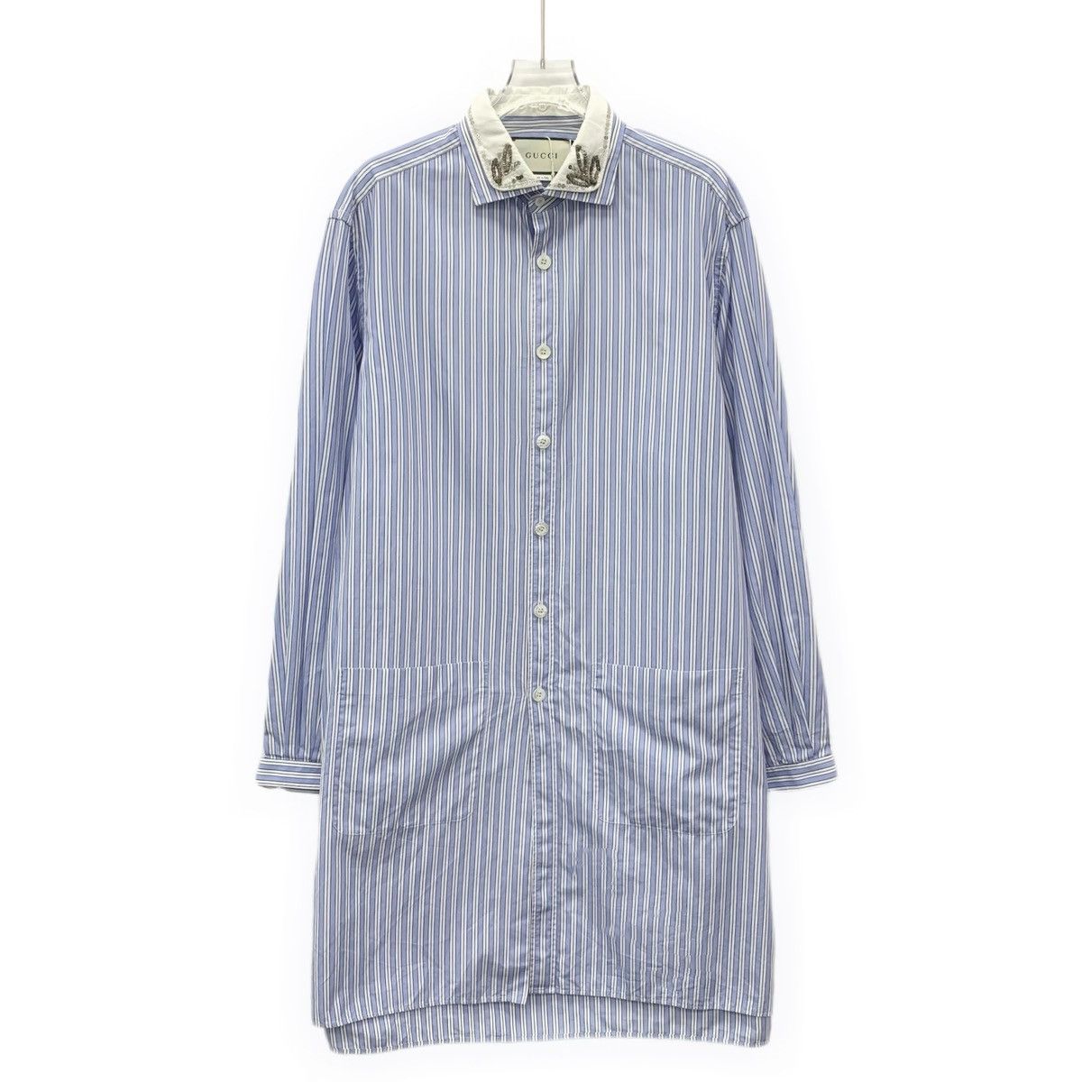 Gucci Gucci Vertical Striped Lapel Long Sleeve Shirt Dress K26WX Size XL / US 12-14 / IT 48-50 - 1 Thumbnail