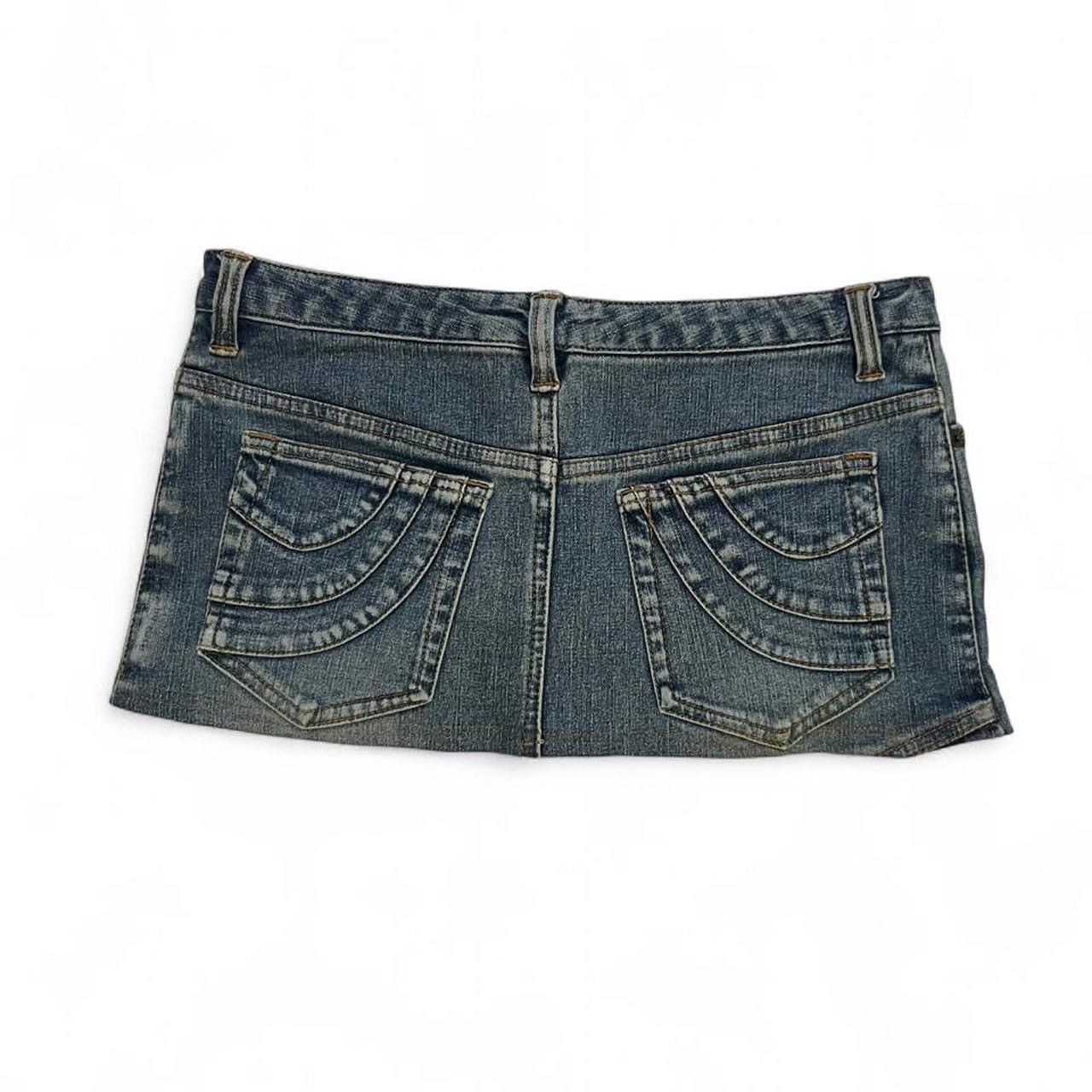 Other Vintage y2k super super short micro denim skirt Size 25" / US 0 / IT 36 - 2 Thumbnail