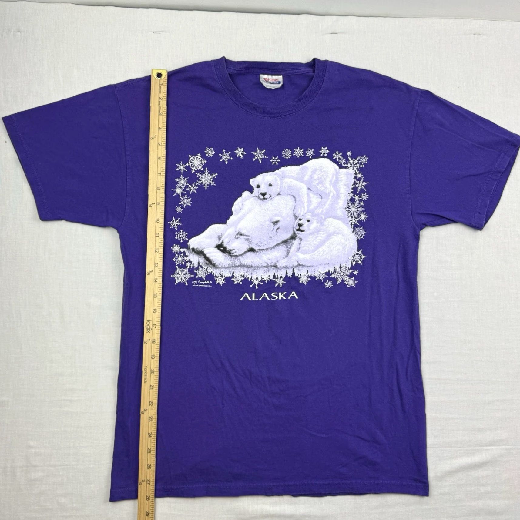 Hanes VINTAGE Hanes T-Shirt Purple 90s Nature Animals Adult Large Mens Crew Neck Short Sleeve 2402L Size US L / EU 52-54 / 3 - 5 Thumbnail