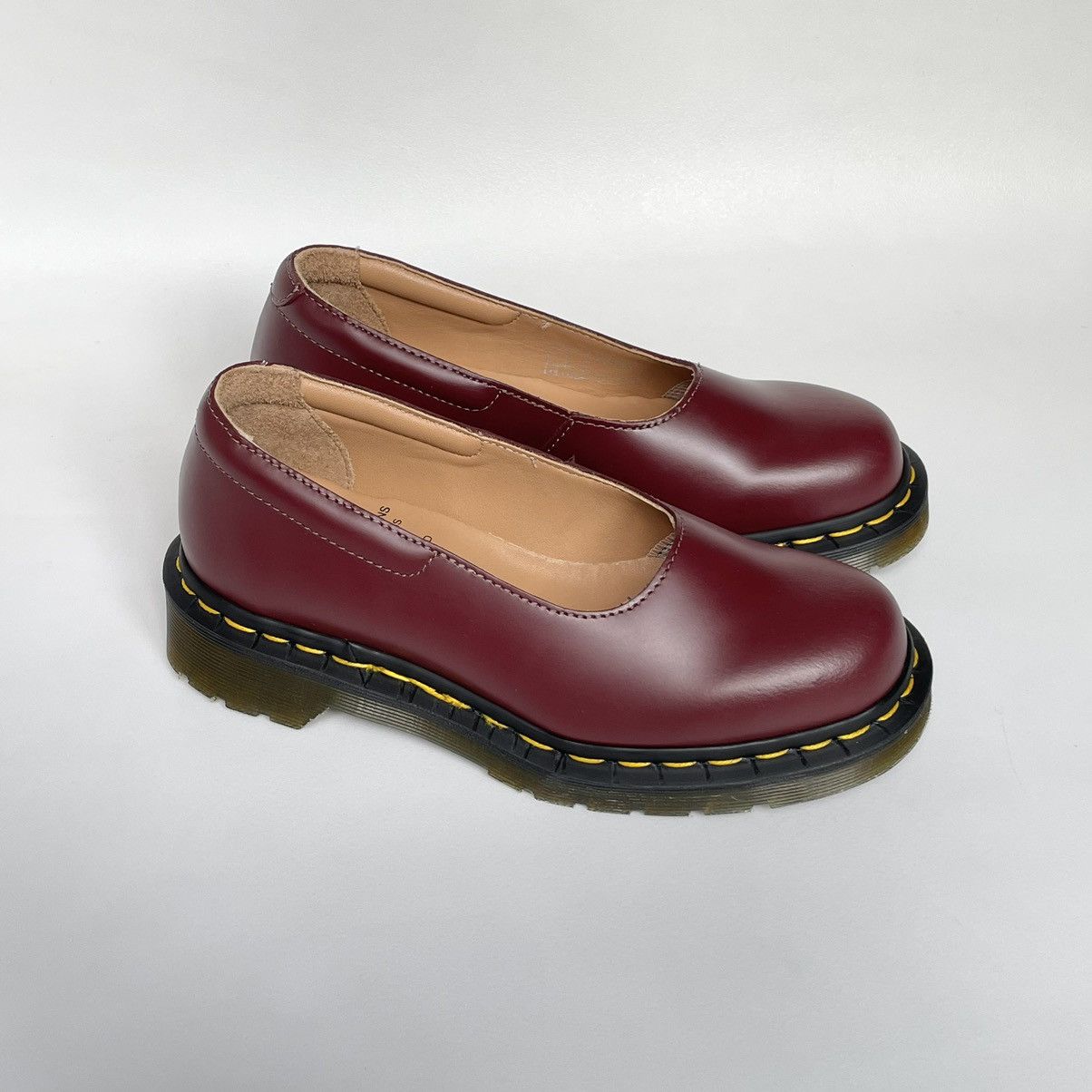 image of Comme Des Garcons x Dr Martens Cherry Red Leather ‘Mie Pump’ Shoes, Women's (Size 6)
