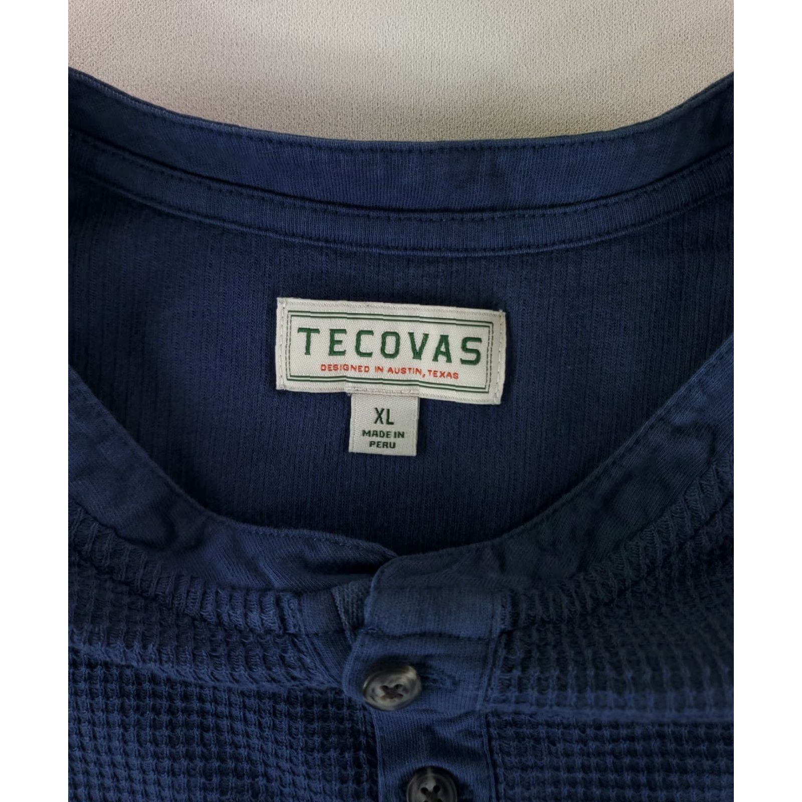 Tecovas Tecovas Shirt Thermal Henley Long Sleeve Blue XL Mens Size US XL / EU 56 / 4 - 2 Thumbnail