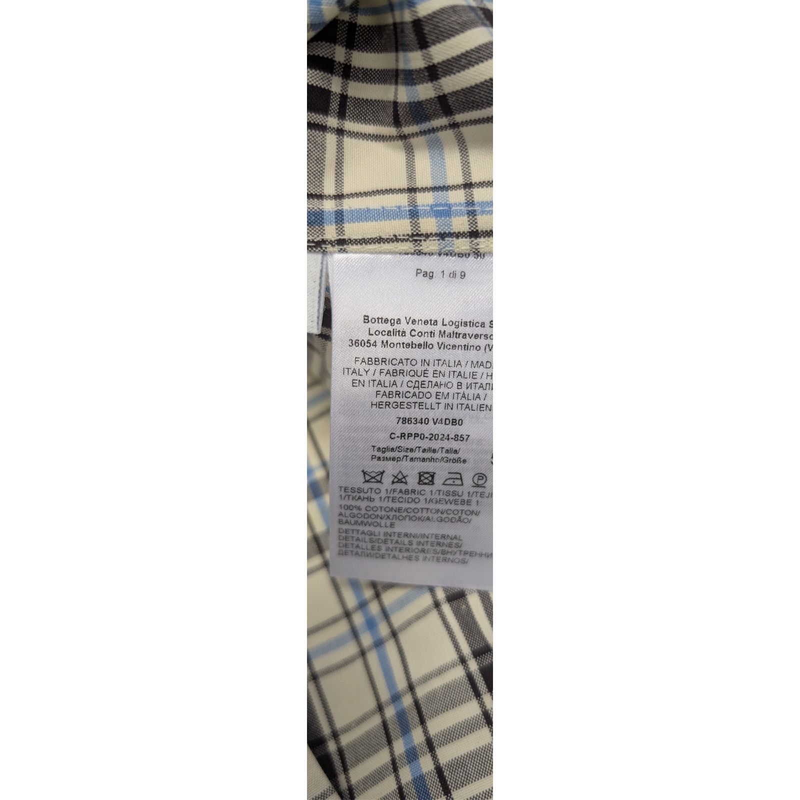Bottega Veneta o1rshd1 Bold Check Composition Cotton Shirt Chalk / Fondant Size US S / EU 44-46 / 1 - 17 Thumbnail