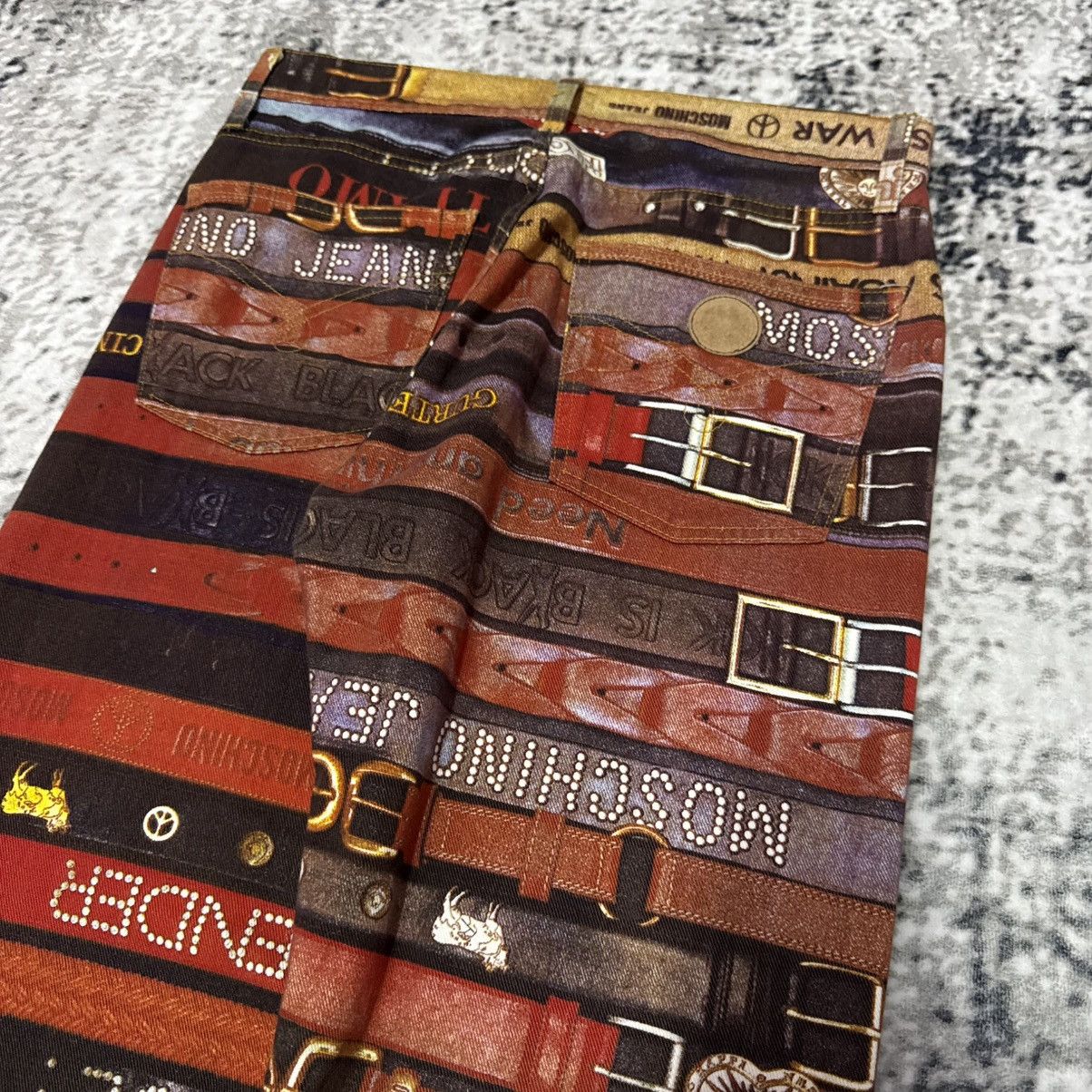 Moschino Archive 90s Moschino Trompe L’Oiel All Type Belt Denim Pants Size US 32 / EU 48 - 9 Thumbnail
