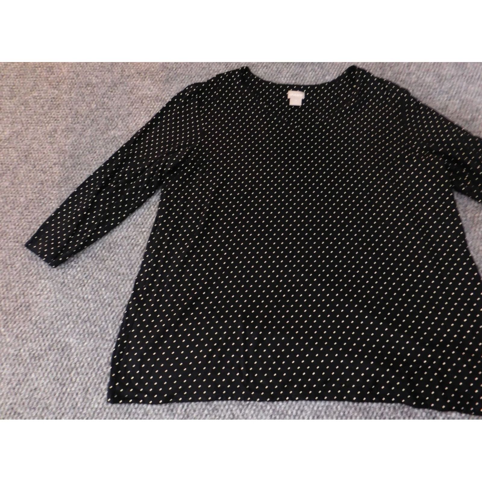 Vintage Chicos Blouse Size 3 black pullover womens dots stretch classic top Size XS / US 0-2 / IT 36-38 - 3 Thumbnail