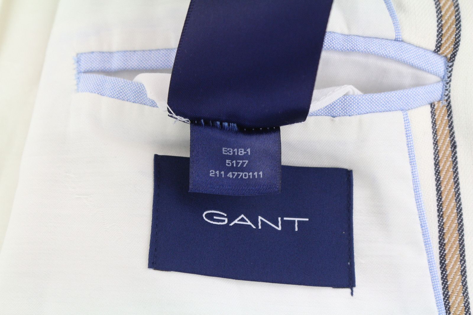 Gant STRIPE LINEN STRAIGHT EU36 Off-White Linen Blend 85336 Size S / US 4 / IT 40 - 14 Thumbnail