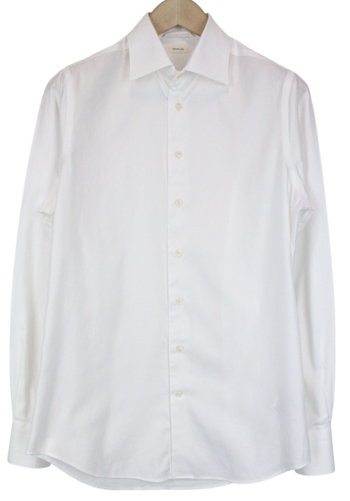 Suitsupply TRAVELLER 38/15 Slim Cotton White Long Sleeve Shirt 79481 Size US M / EU 48-50 / 2 - 1 Thumbnail