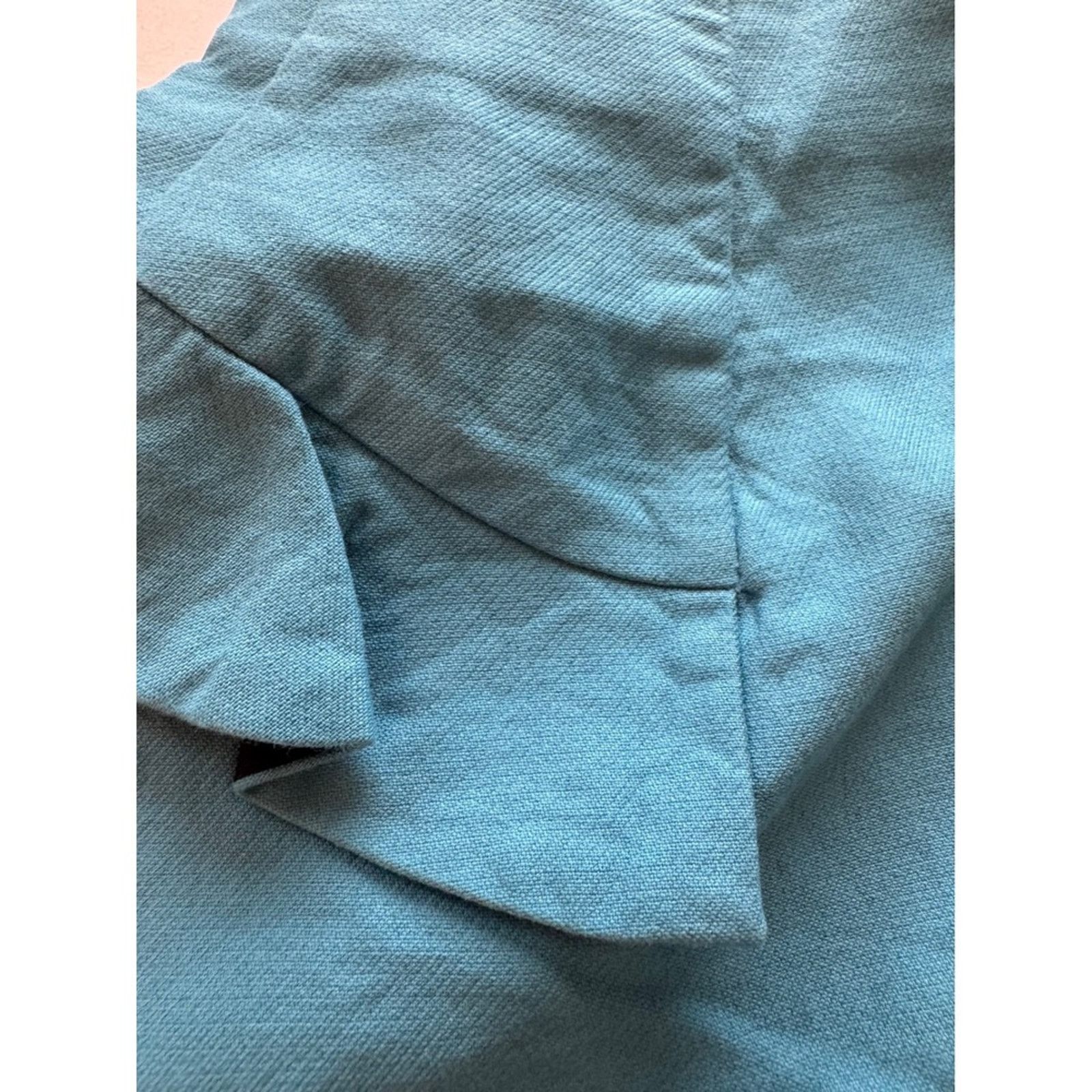 & Other Stories Sandro Paris Blue Textured Ruffle Detail Mini Skirt Size 23" - 3 Thumbnail