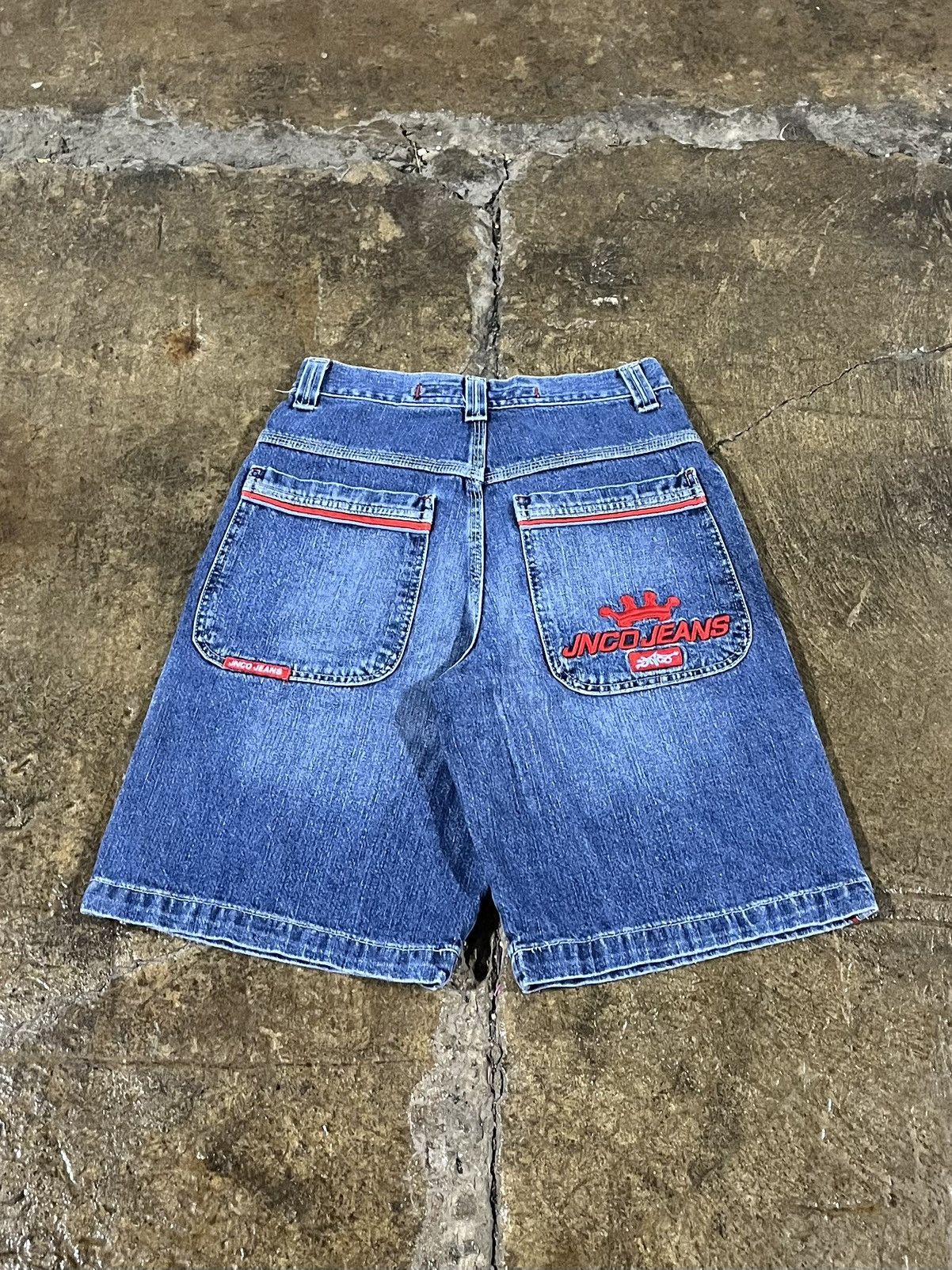 JNCO × Vintage Crazy Vintage Y2K JNCO Jorts Crown Embroidered Grunge Shorts Size US 27 - 1 Thumbnail