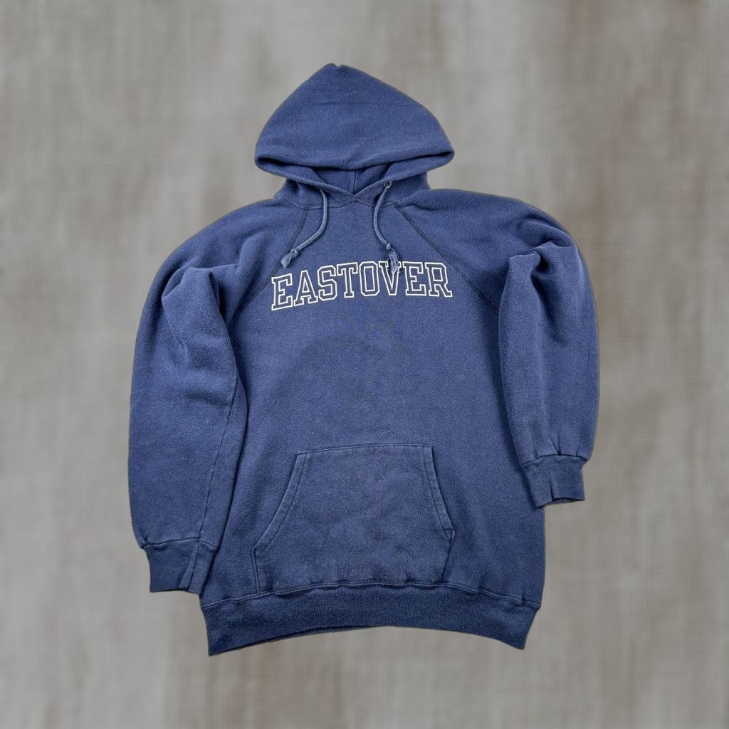 Champion VINTAGE Champion Hoodie Mens Small 80s Navy Eastover Fleece Sweatshirt USA Size US S / EU 44-46 / 1 - 1 Thumbnail