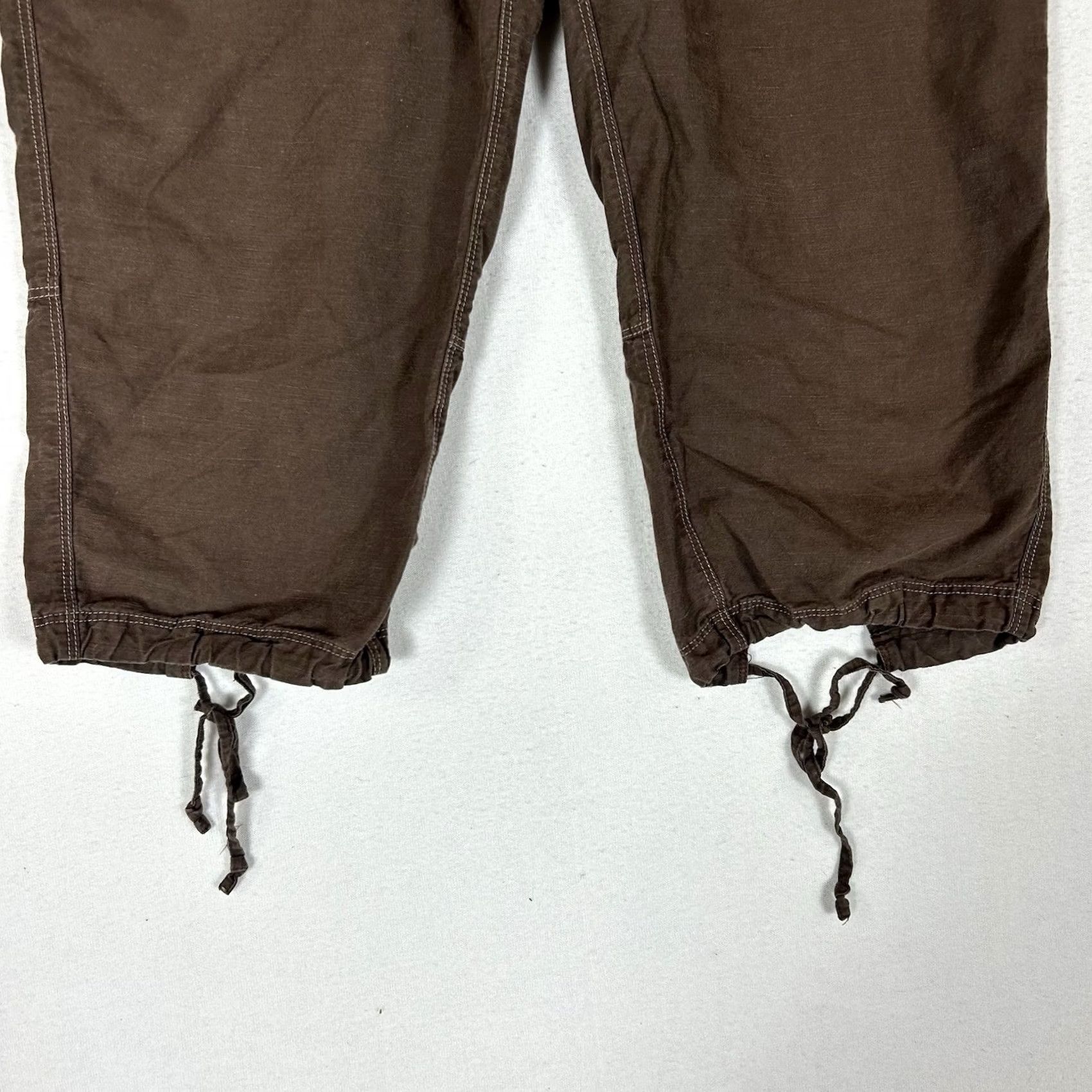 Marmot Marmot Capri Pants Women's 10 Hemp & Organic Cotton Fabric Draw String Hem Brown Size 32" / US 10 / IT 46 - 3 Thumbnail
